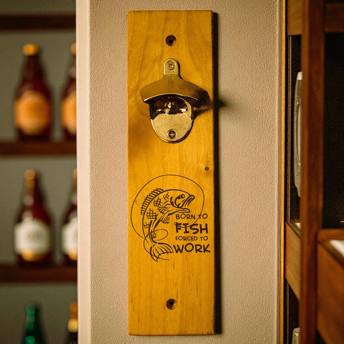 Born To Fish Wall Mount Bottle Opener