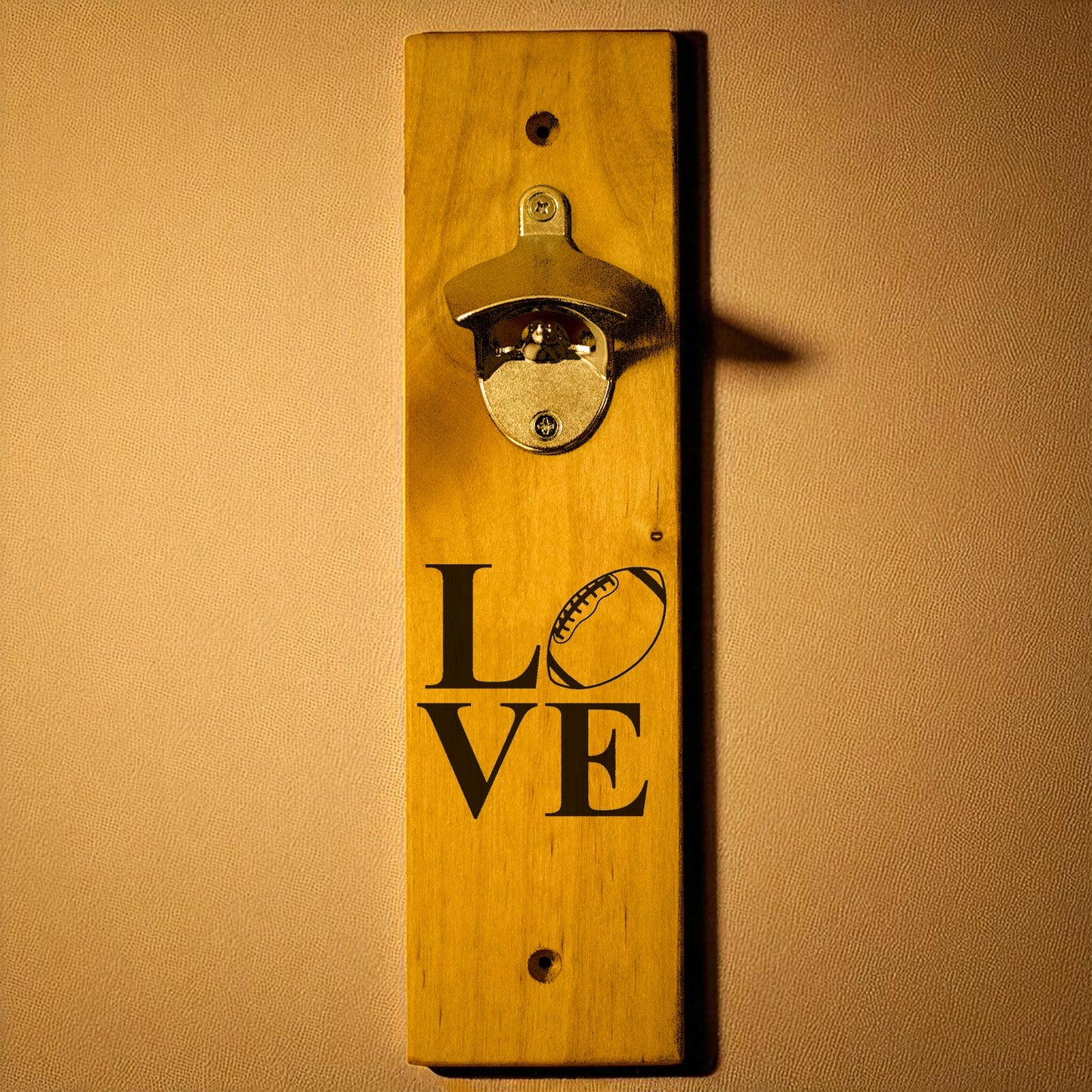 Love Football Wall Mount Bottle Opener