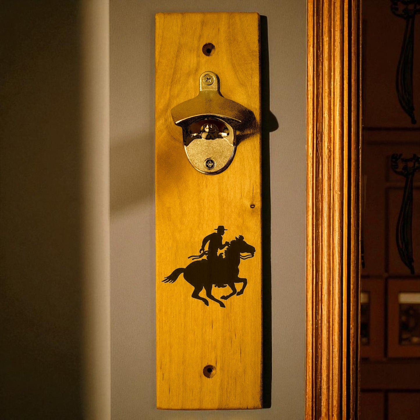 Cowboy Wall Mount Bottle Opener