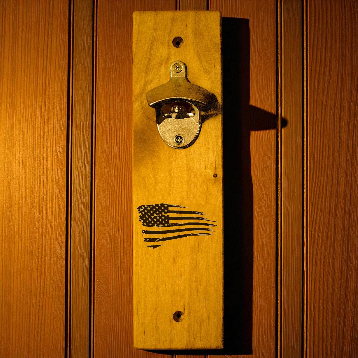 Tattered Flag Wall Mount Bottle Opener