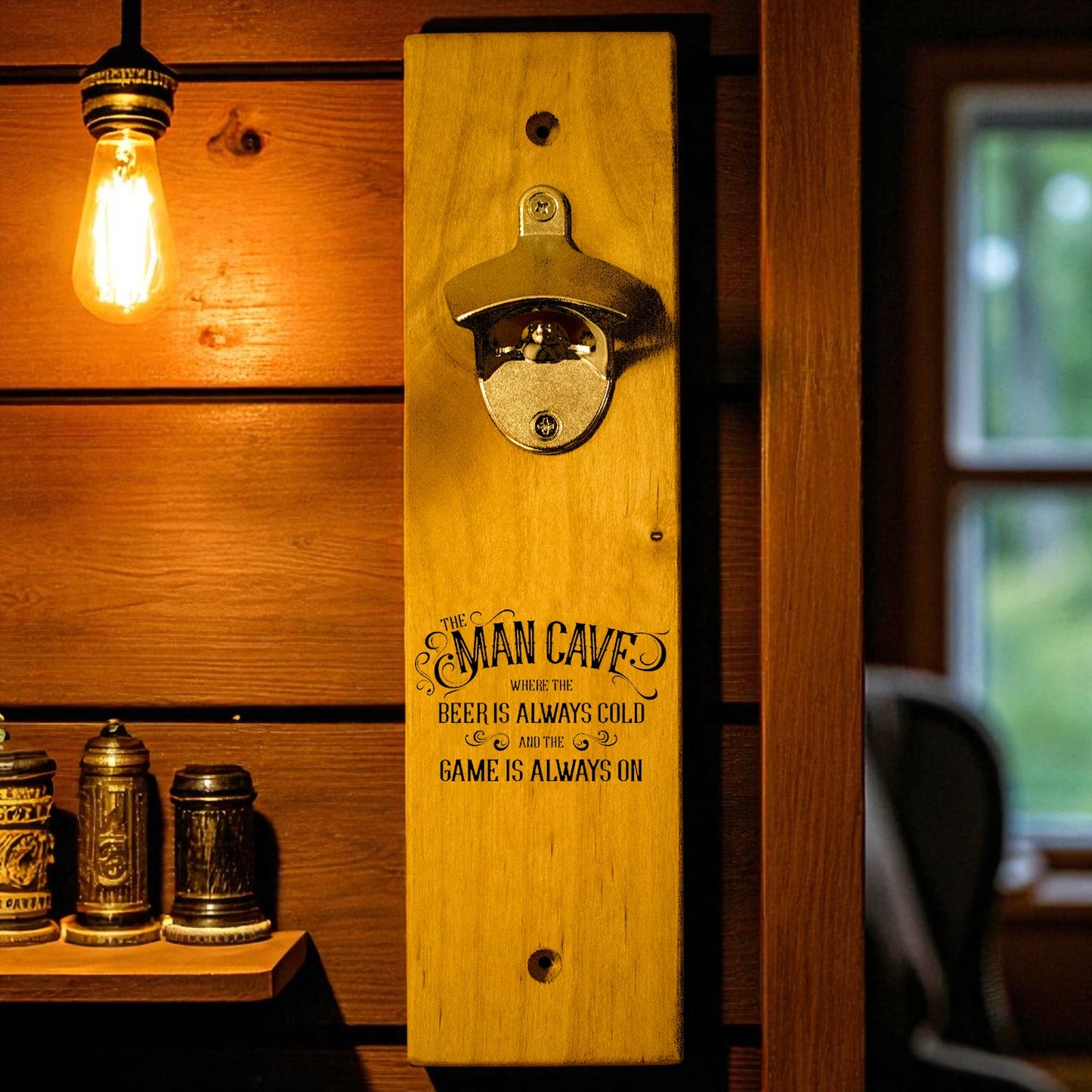 Man Cave Wall Mount Bottle Opener