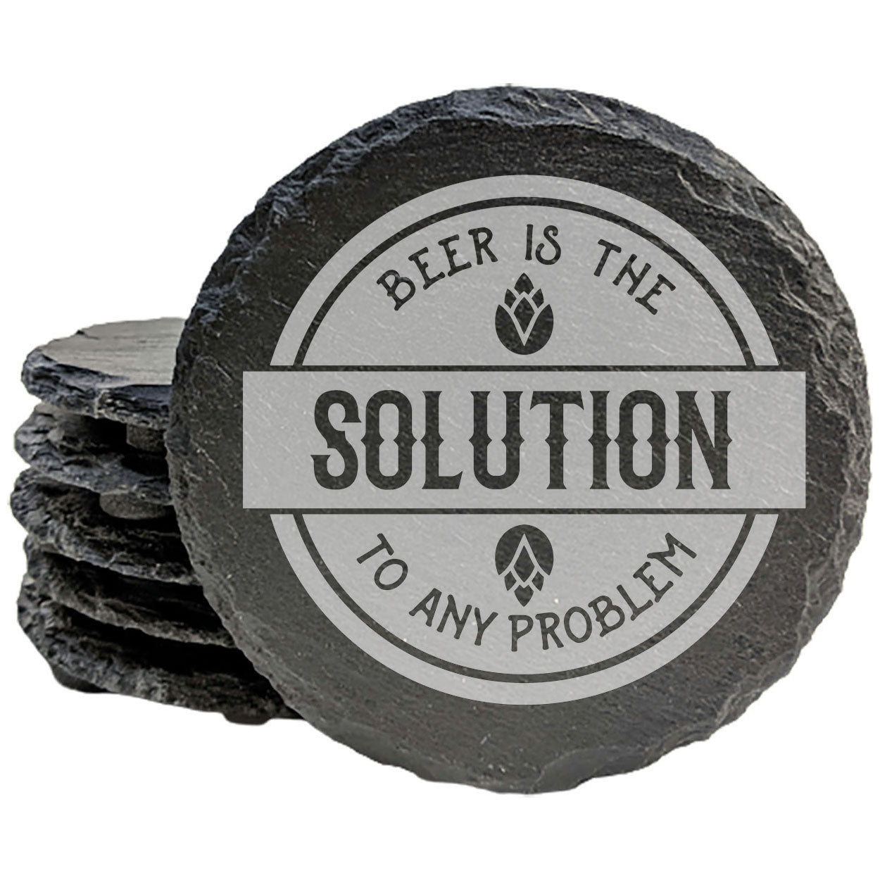 Elevate Your Drinks: Engraved Beer Lover Slate Coasters for Any Occasion