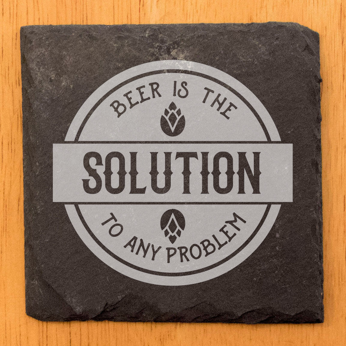Elevate Your Drinks: Engraved Beer Lover Slate Coasters for Any Occasion