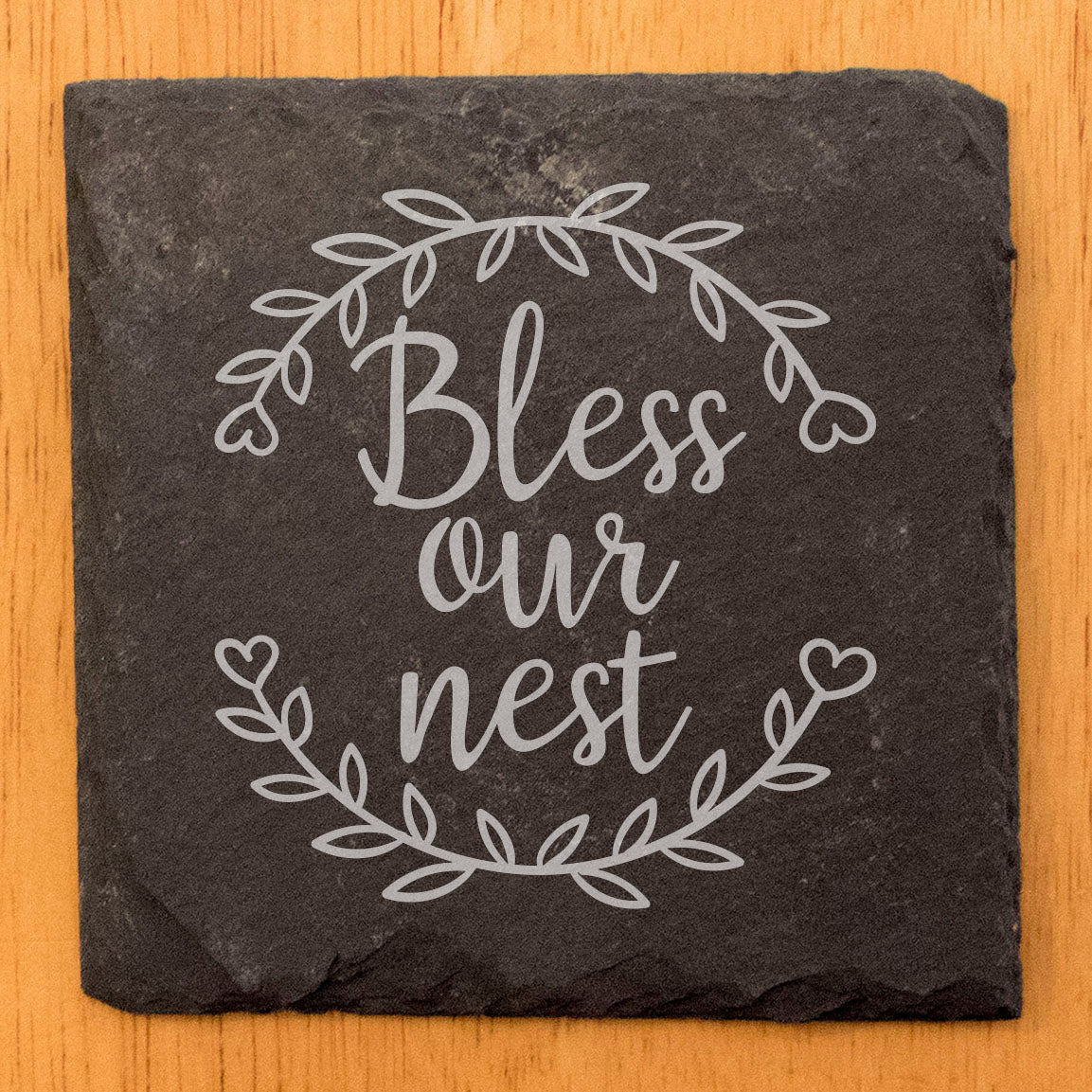 Gift of Home: "Bless Our Nest" Slate Coasters - Perfect for Any Occasion