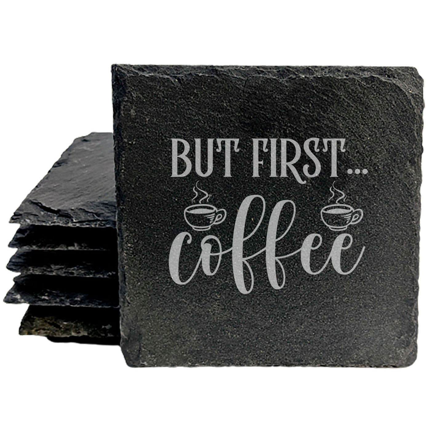 The Perfect Morning Ritual: Sip Your Coffee on Stylish "But First, Coffee" Coasters