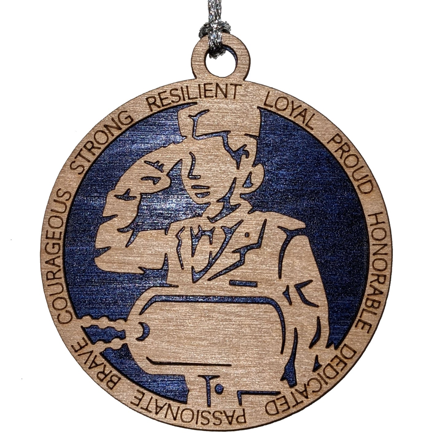 Personalized Air Force Female Soldier Christmas Ornament - 3" Wood Laser Cut Military Dog Tags Gift
