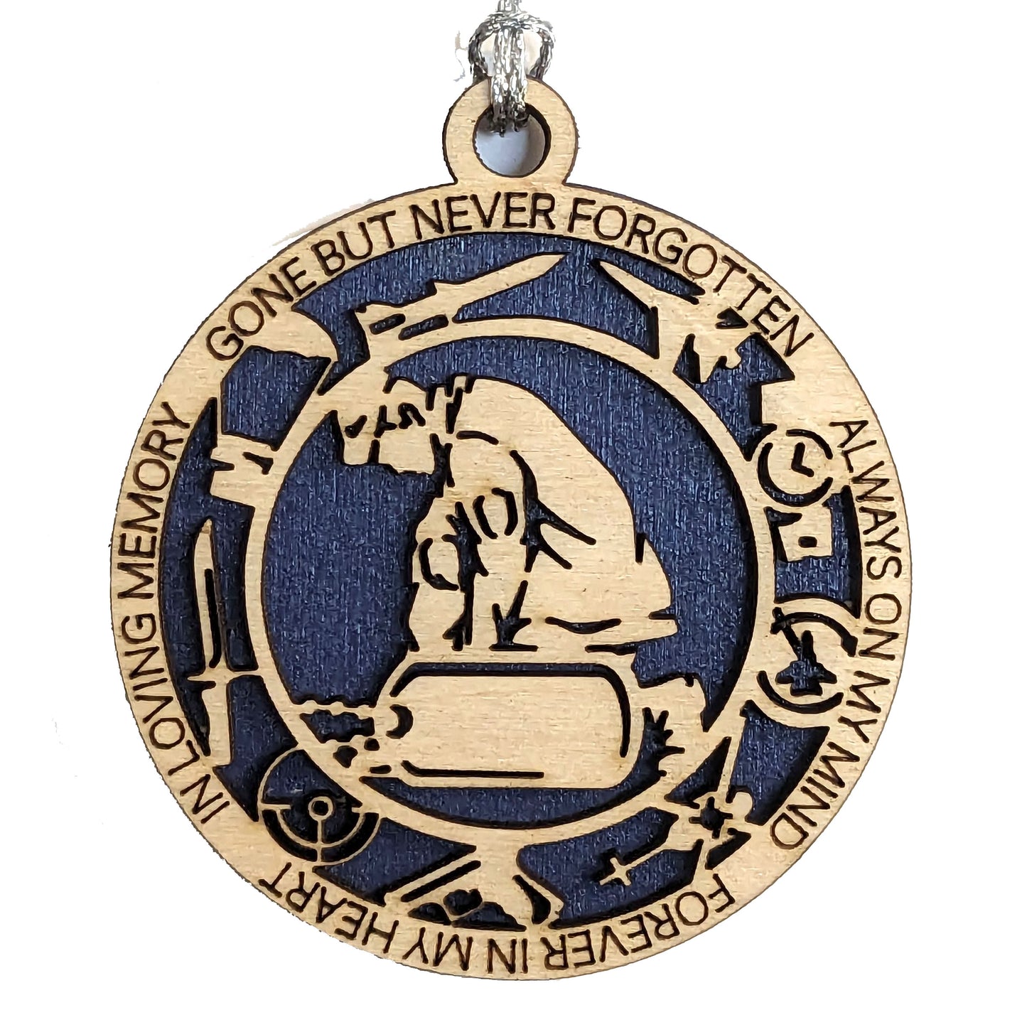 Personalized Air Force Memorial Ornament - Custom Engraved Wood Keepsake for Military Veteran
