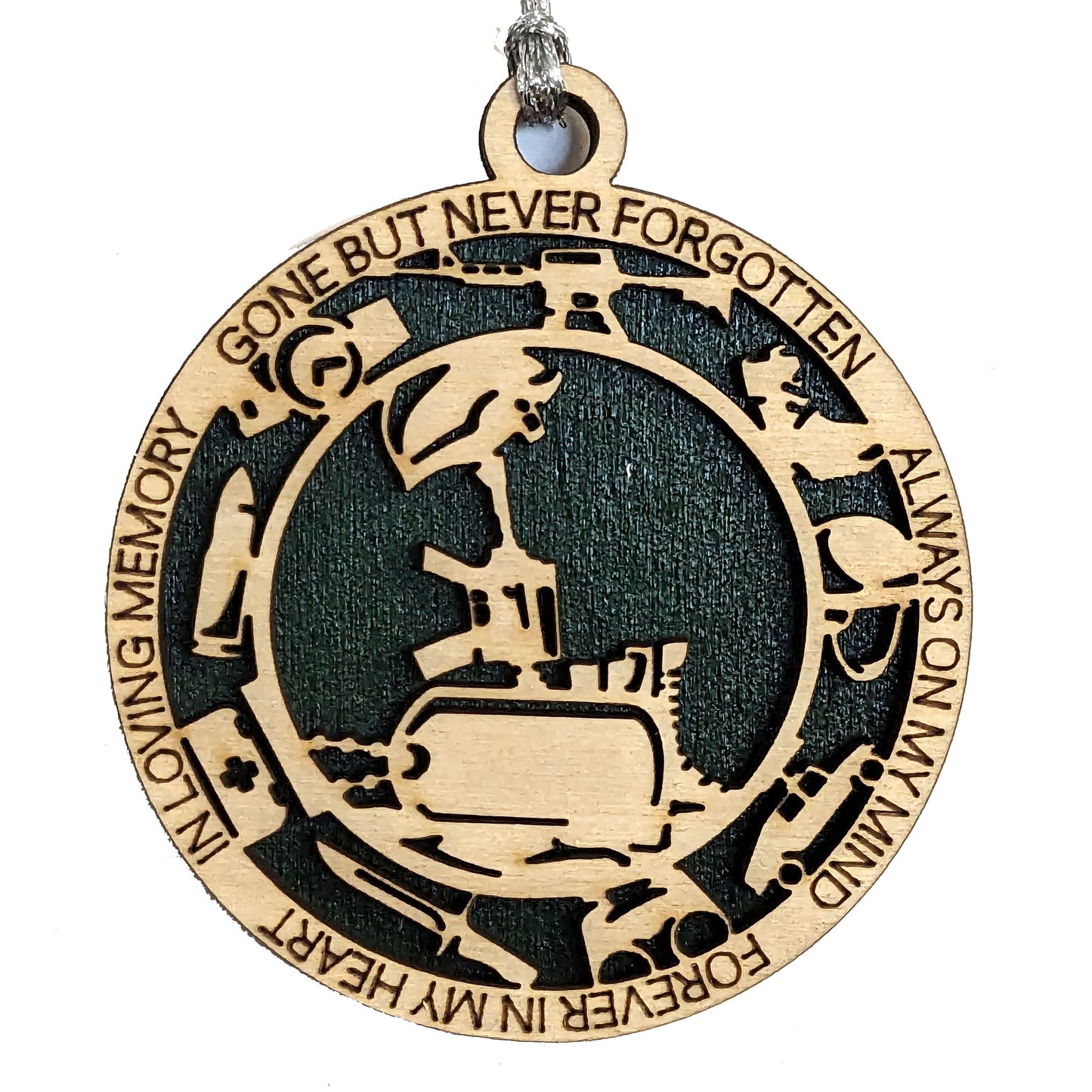 Personalized Army Memorial Ornament - Wooden Battlefield Cross Christmas Decor with Custom Dog Tags, Handcrafted Military Tribute Gift