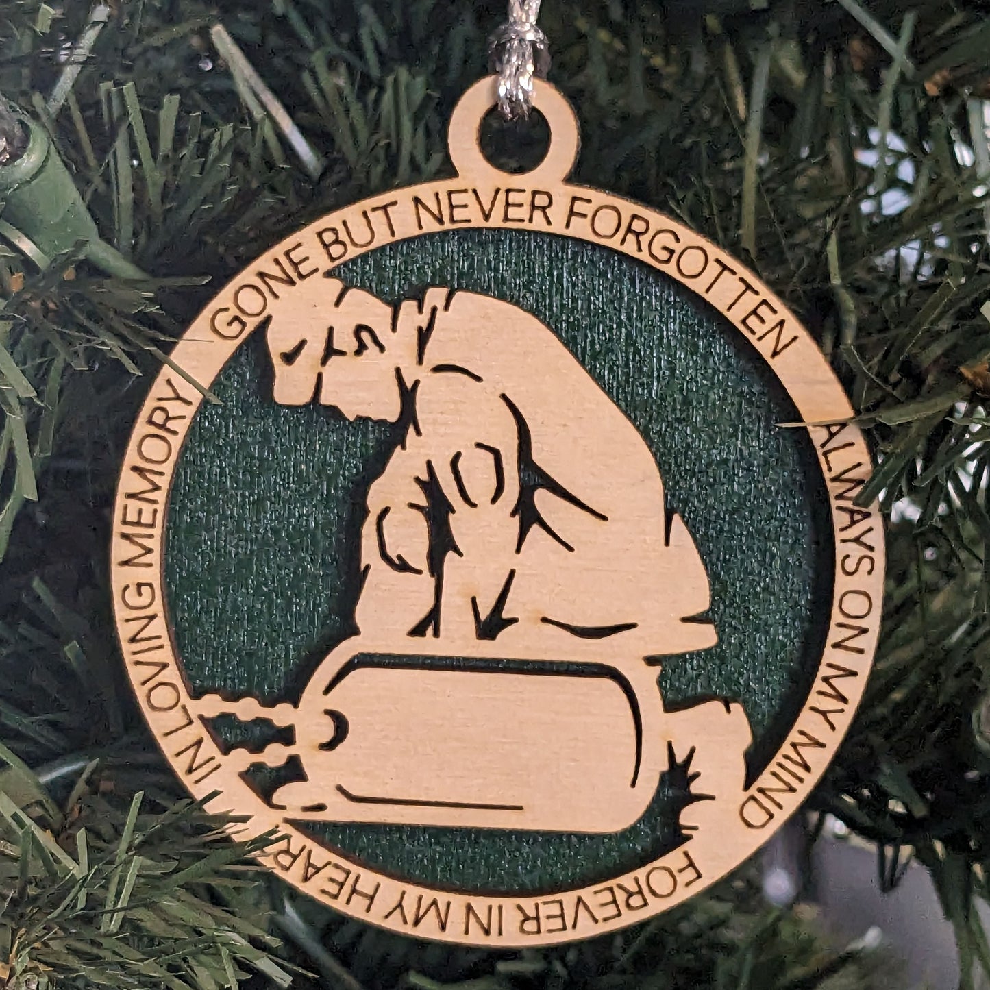 Personalized Army Soldier Memorial Wooden Christmas Ornament - Handcrafted Military Tribute Gift with Customizable Dog Tags