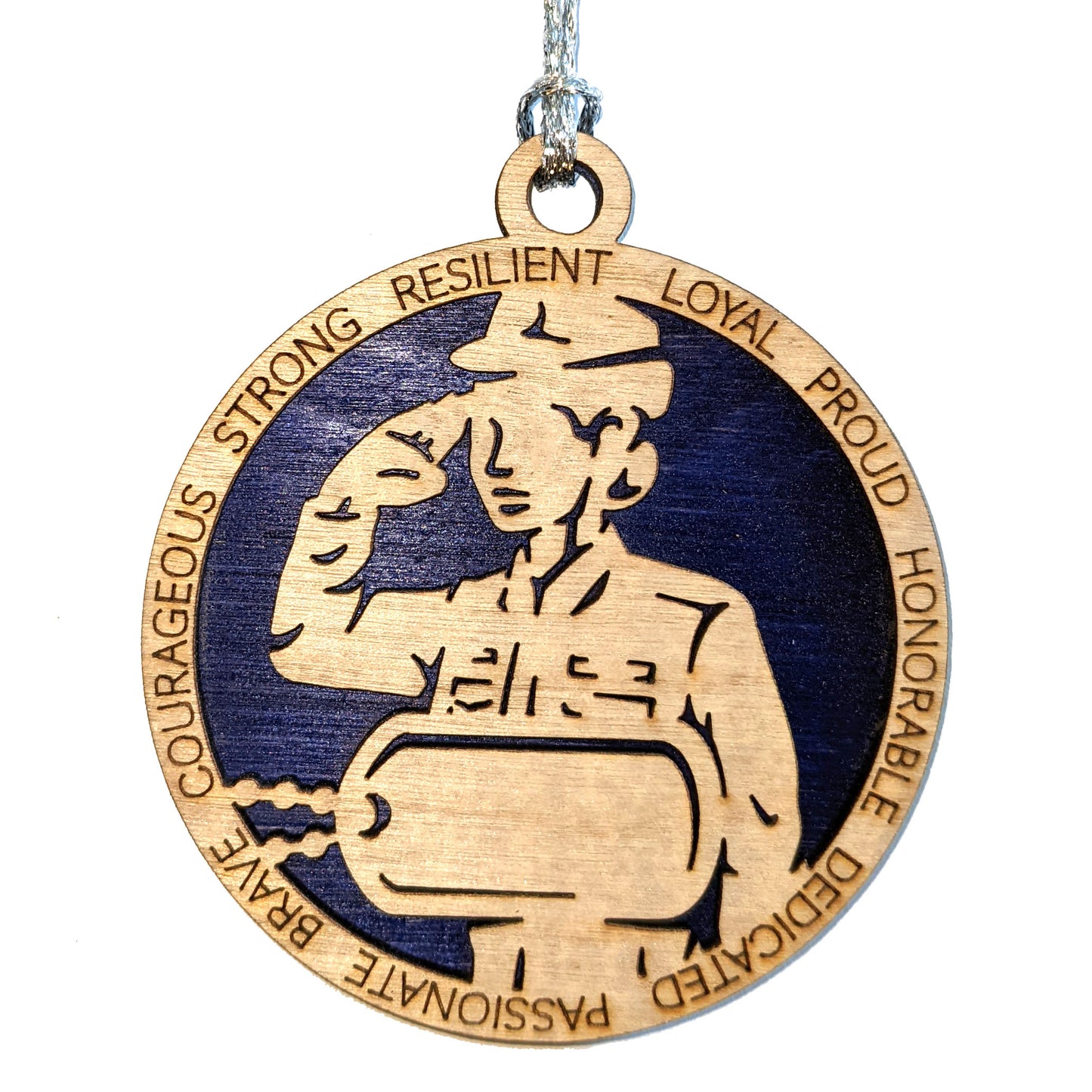 Coast Guard Woman Dress Uniform Ornament - 3" Wooden Christmas Decoration - Custom Dog Tags - Female Sailor - USA Made