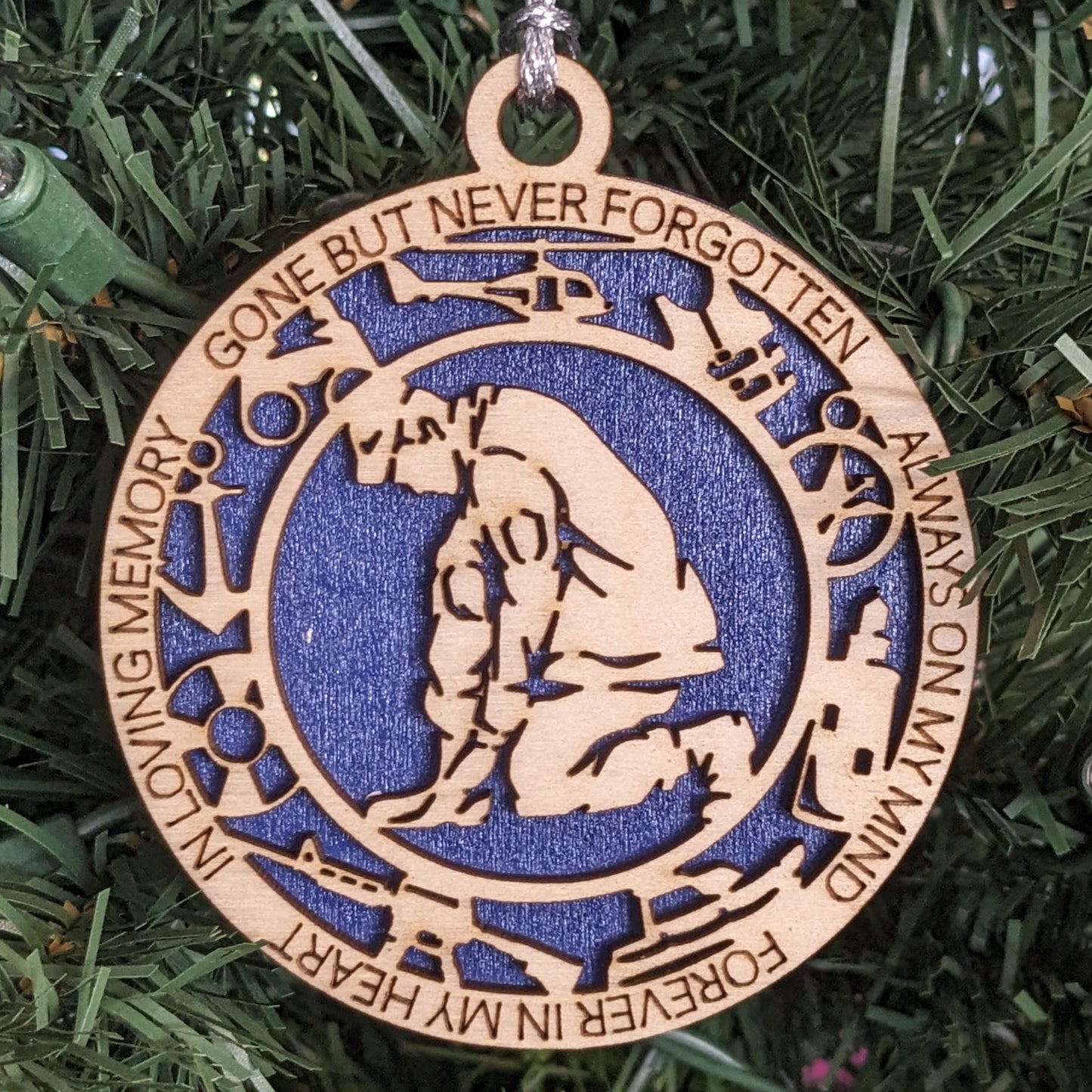 Coast Guard Sailor Memorial Wooden Ornament - Handcrafted 3" Christmas Tribute with Navy Icons