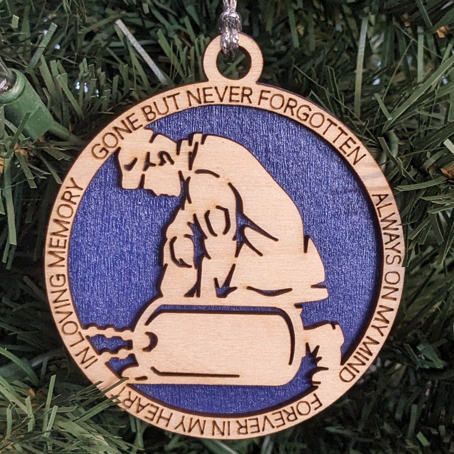 Honor a Coast Guard Sailor - Custom Engraved Wooden Christmas Ornament with Kneeling Soldier