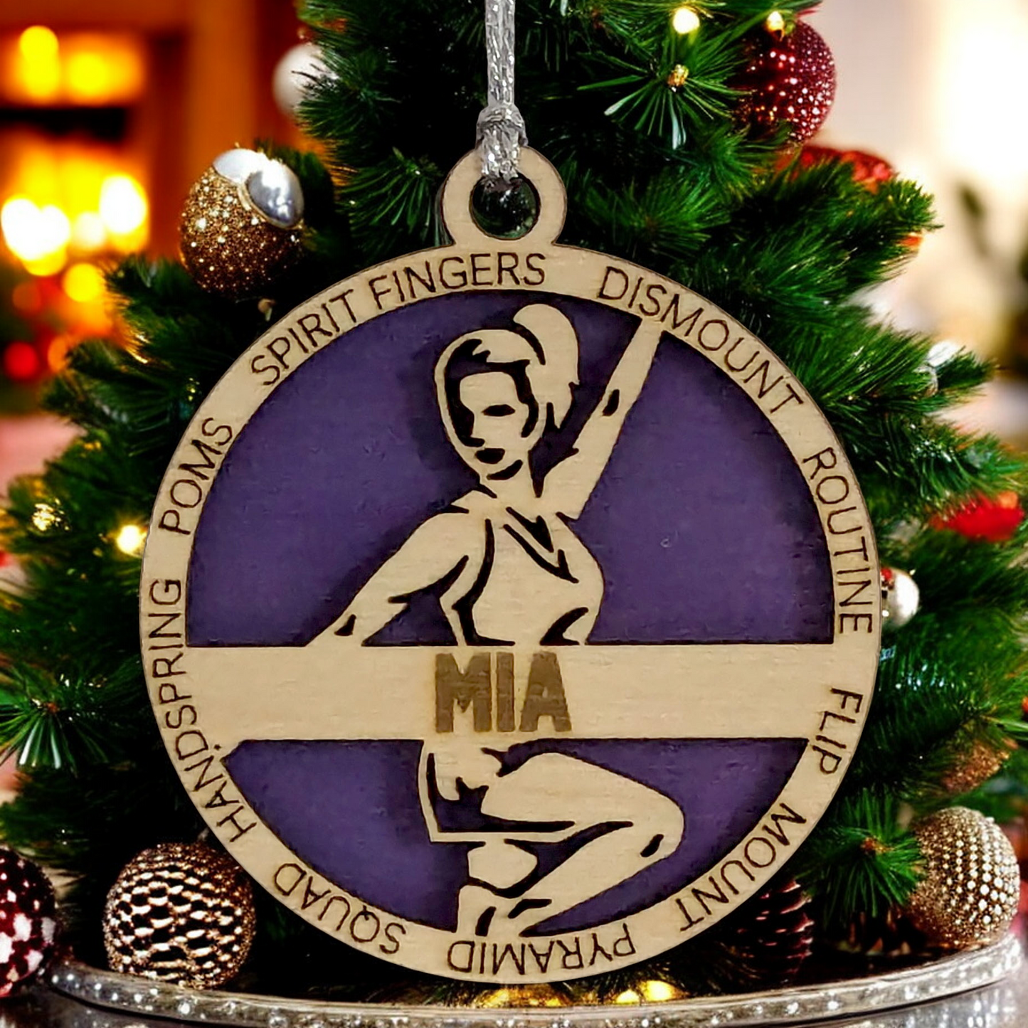 Personalized 3" Handcrafted Wooden Female Cheerleading Christmas Ornament - Custom Cheerleader Holiday Decoration - Unique Gift for Cheer Enthusiasts