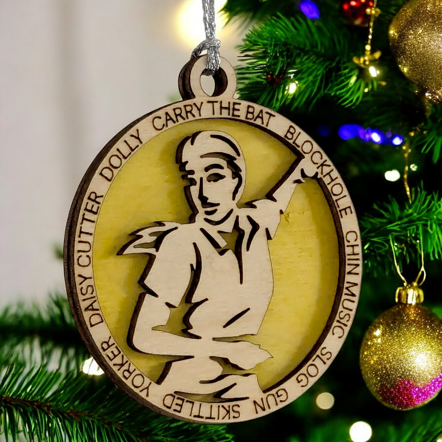 3" Personalized Handcrafted Wooden Female Cricket Christmas Ornament - Customizable Cricket Sport Theme Holiday Decoration - Perfect Gift for Cricket Enthusiasts and Female Athletes