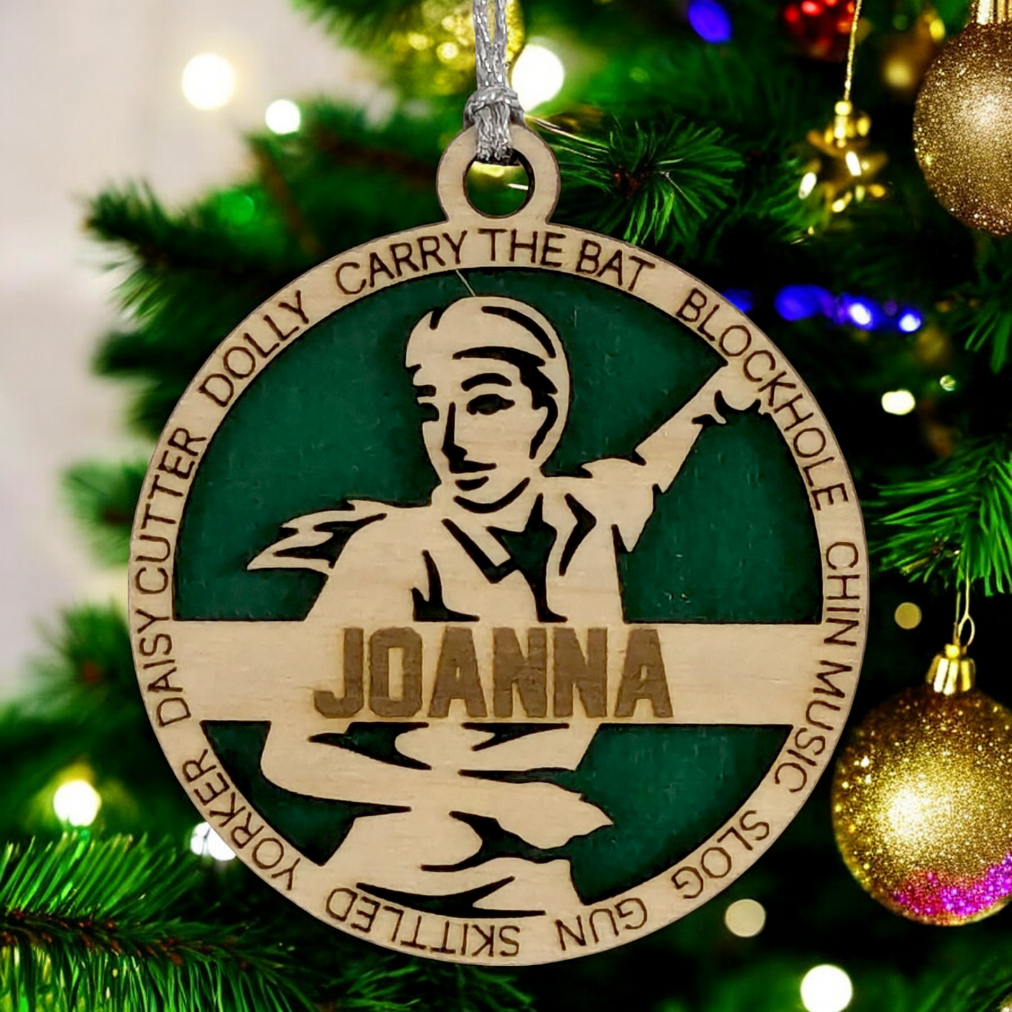 3" Personalized Handcrafted Wooden Female Cricket Christmas Ornament - Customizable Cricket Sport Theme Holiday Decoration - Perfect Gift for Cricket Enthusiasts and Female Athletes