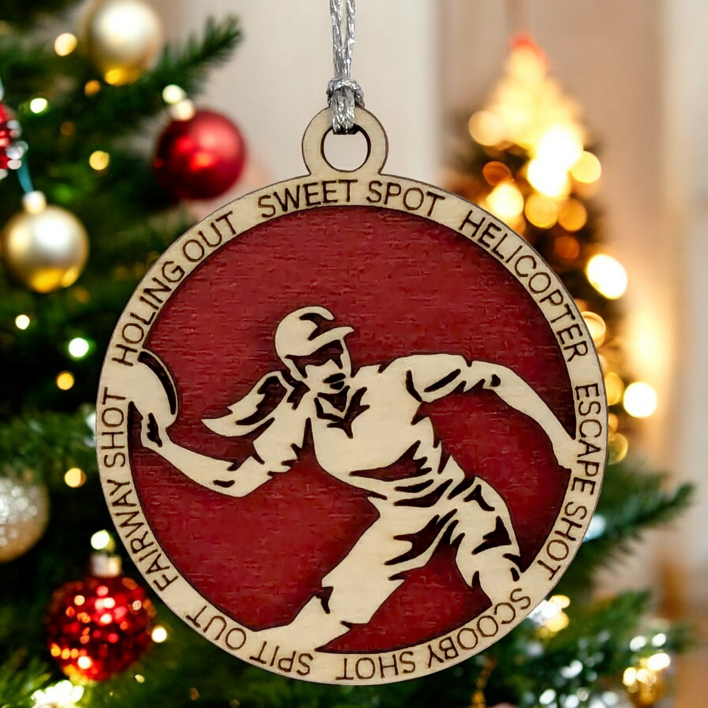 3" Handcrafted Wooden Personalized Female Right-Handed Disc Golf Christmas Ornament - Custom Disc Golf Holiday Decoration