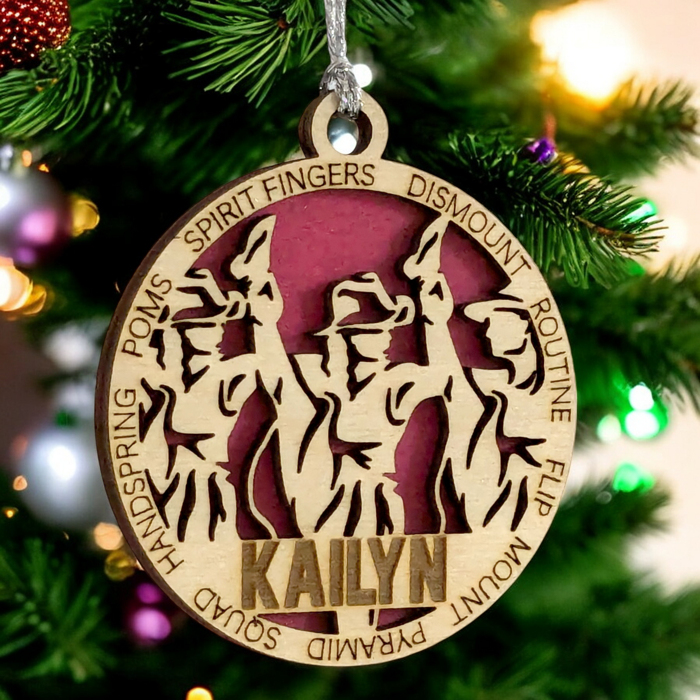 3" Laser Cut Wooden Personalized Drill Team Christmas Ornament - Unique Holiday Decor for Dancers, Customizable Design, Perfect Gift for Drill Team Enthusiasts and Performers