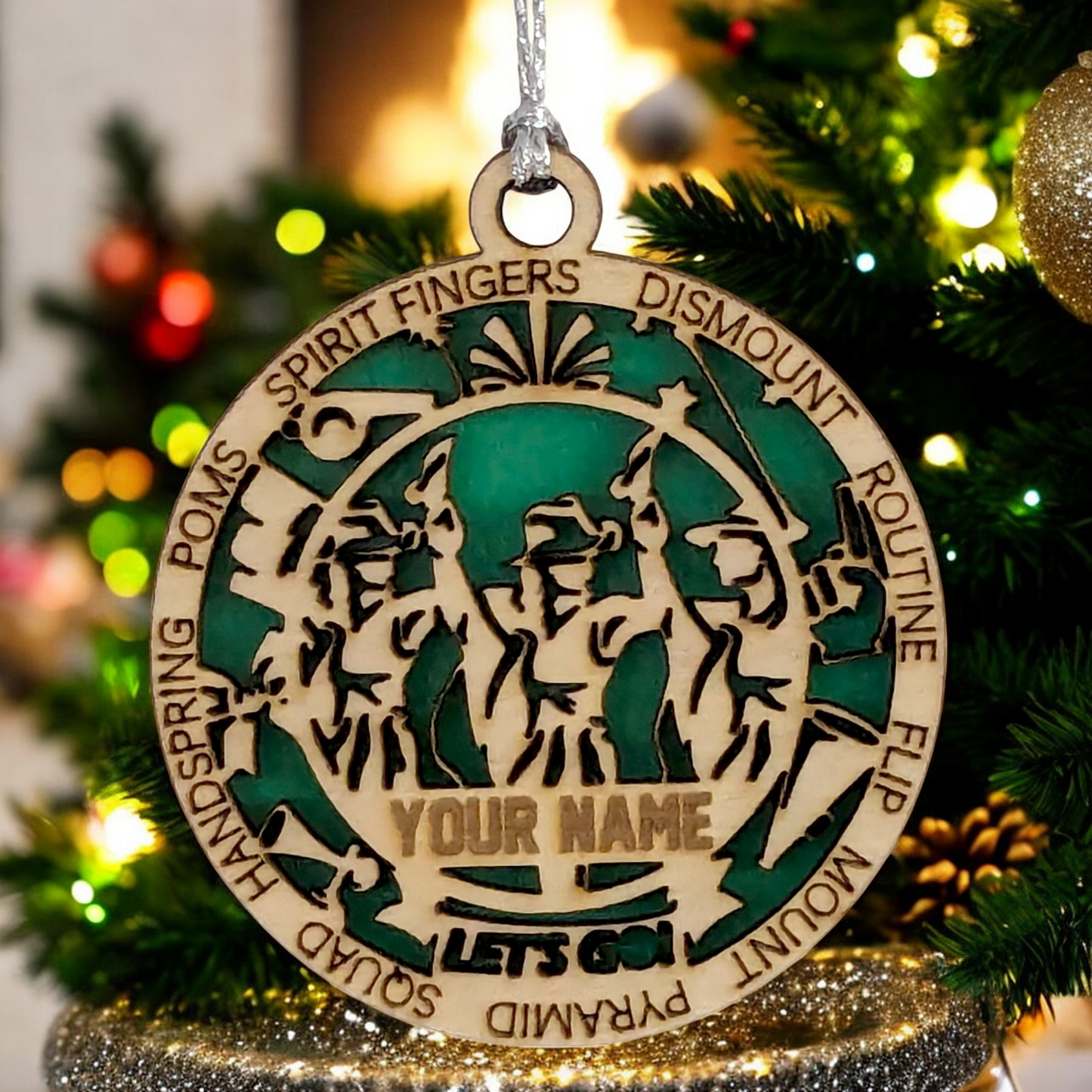 3" Laser Cut Wooden Personalized Drill Team Christmas Ornament - Unique Holiday Decor for Dancers, Customizable Design, Perfect Gift for Drill Team Enthusiasts and Performers