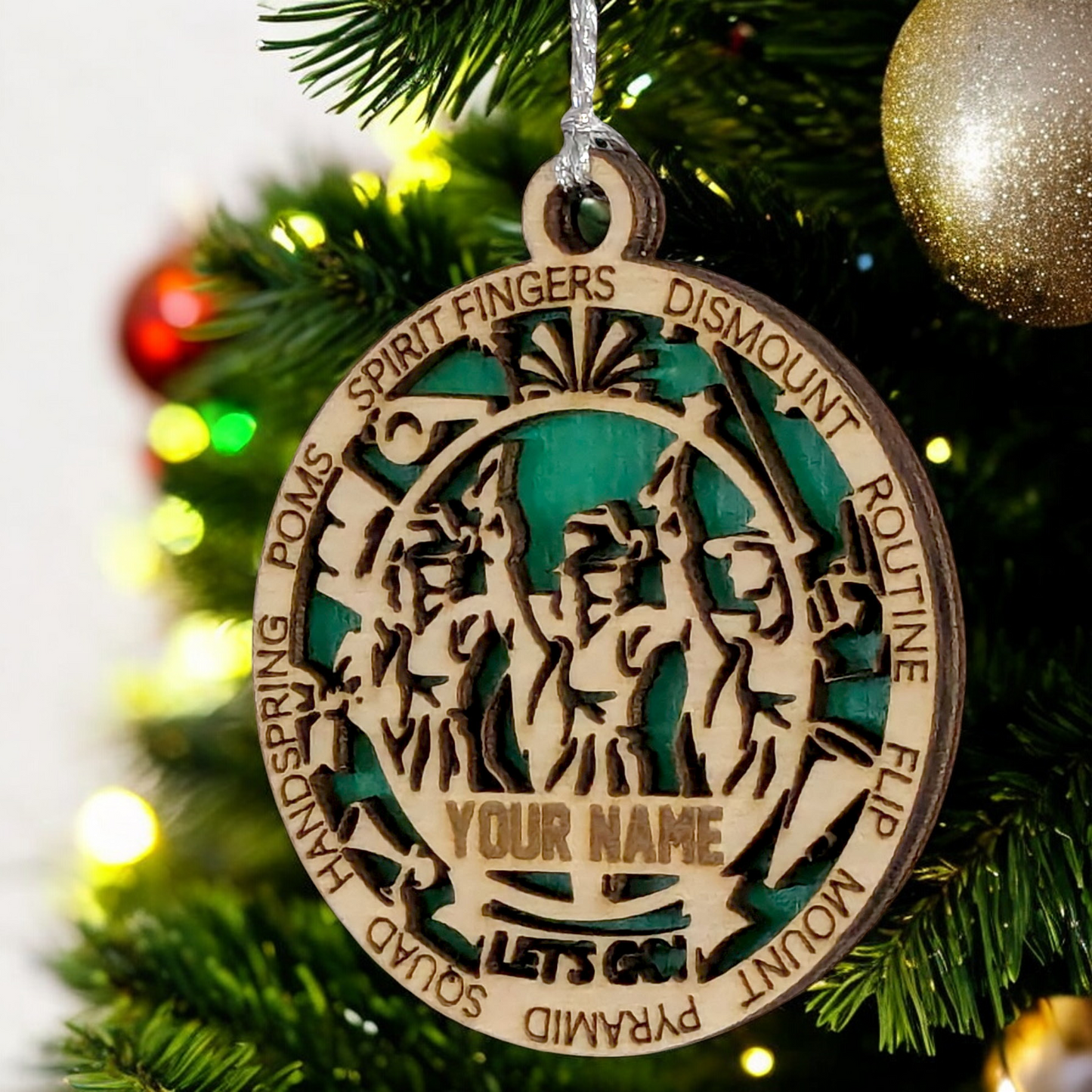 3" Laser Cut Wooden Personalized Drill Team Christmas Ornament - Unique Holiday Decor for Dancers, Customizable Design, Perfect Gift for Drill Team Enthusiasts and Performers