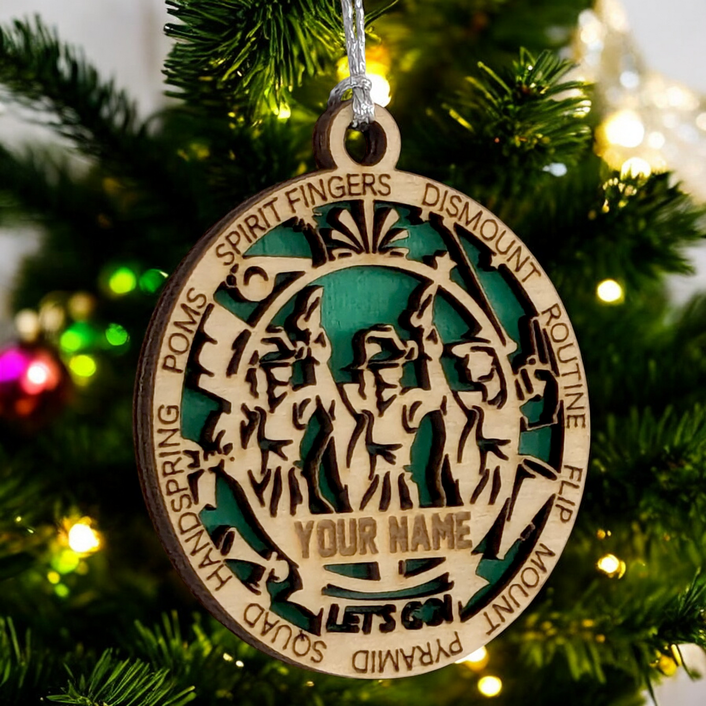 3" Laser Cut Wooden Personalized Drill Team Christmas Ornament - Unique Holiday Decor for Dancers, Customizable Design, Perfect Gift for Drill Team Enthusiasts and Performers