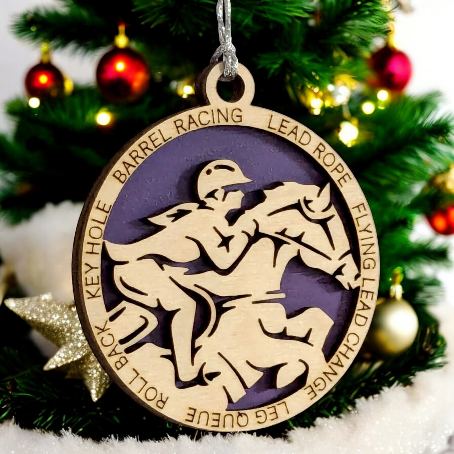 3" Handcrafted Wooden Personalized Female Equestrian Christmas Ornament - Custom Horseback Riding Holiday Decor
