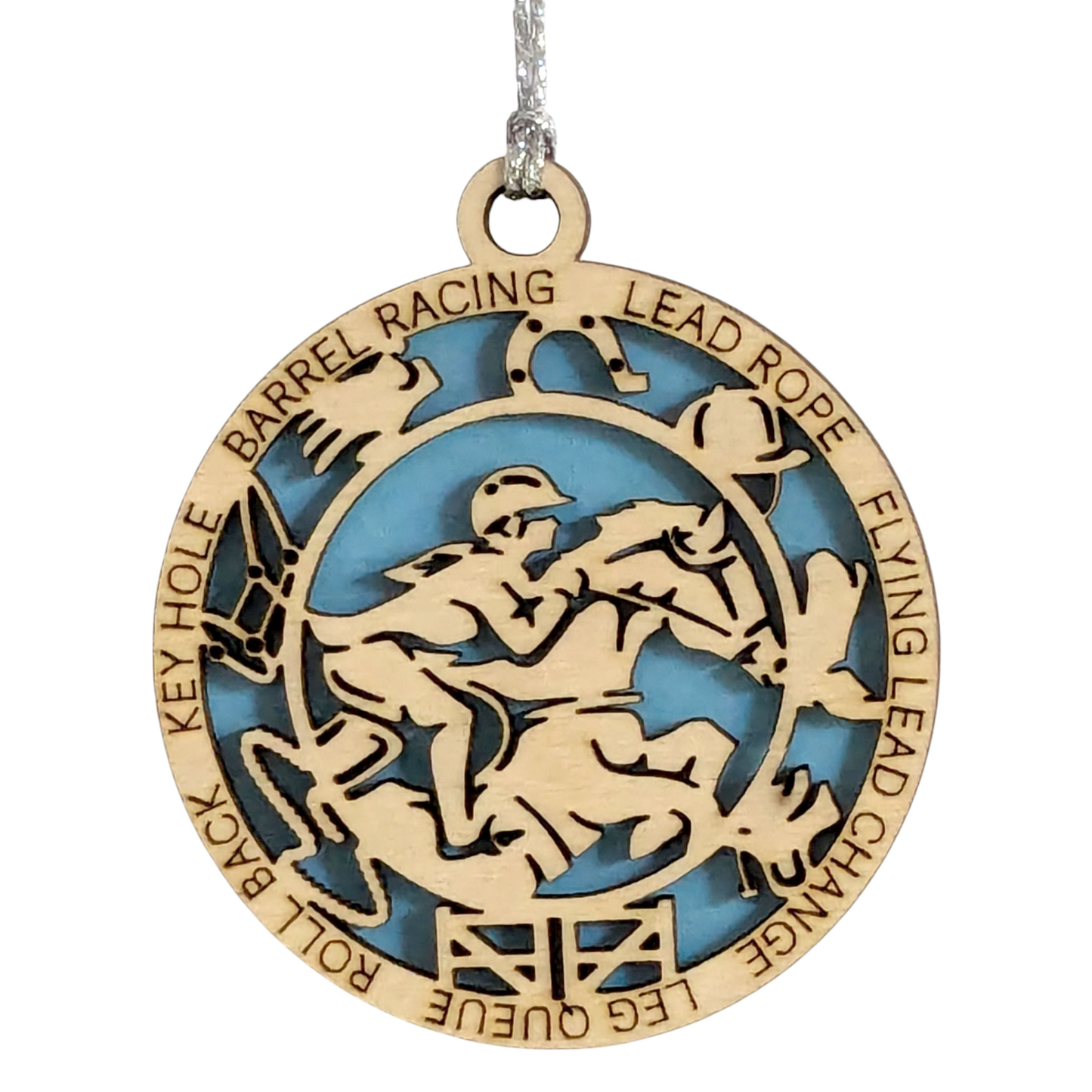 3" Handcrafted Wooden Personalized Female Equestrian Christmas Ornament - Custom Horseback Riding Holiday Decor