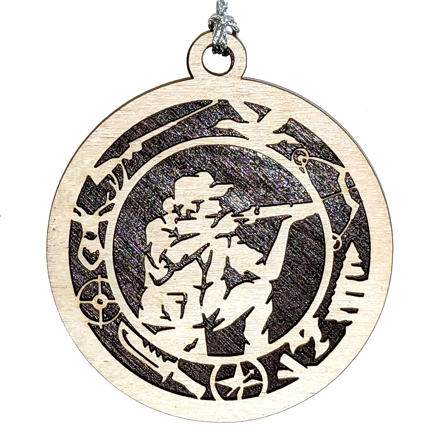 Female Hunting laser cut wood ornament