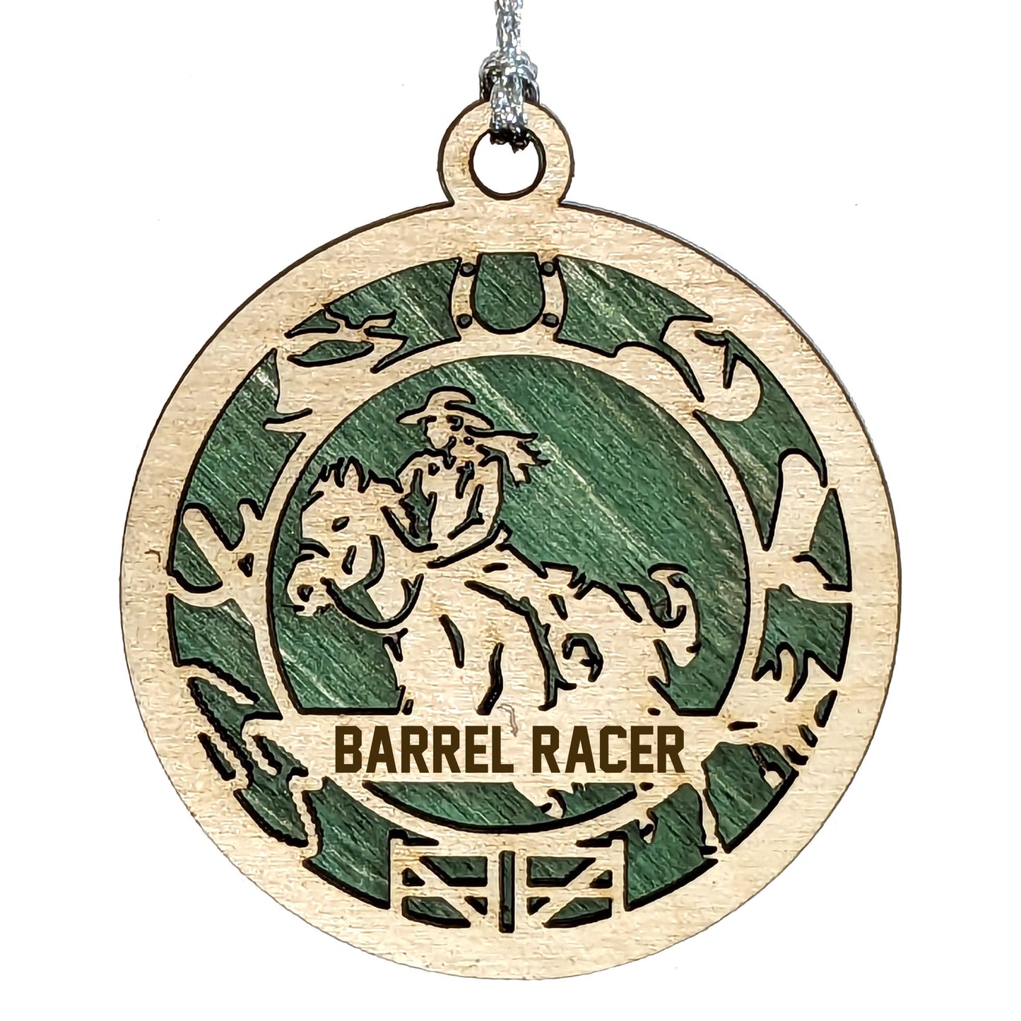 Female Rodeo laser cut personalized wood ornament