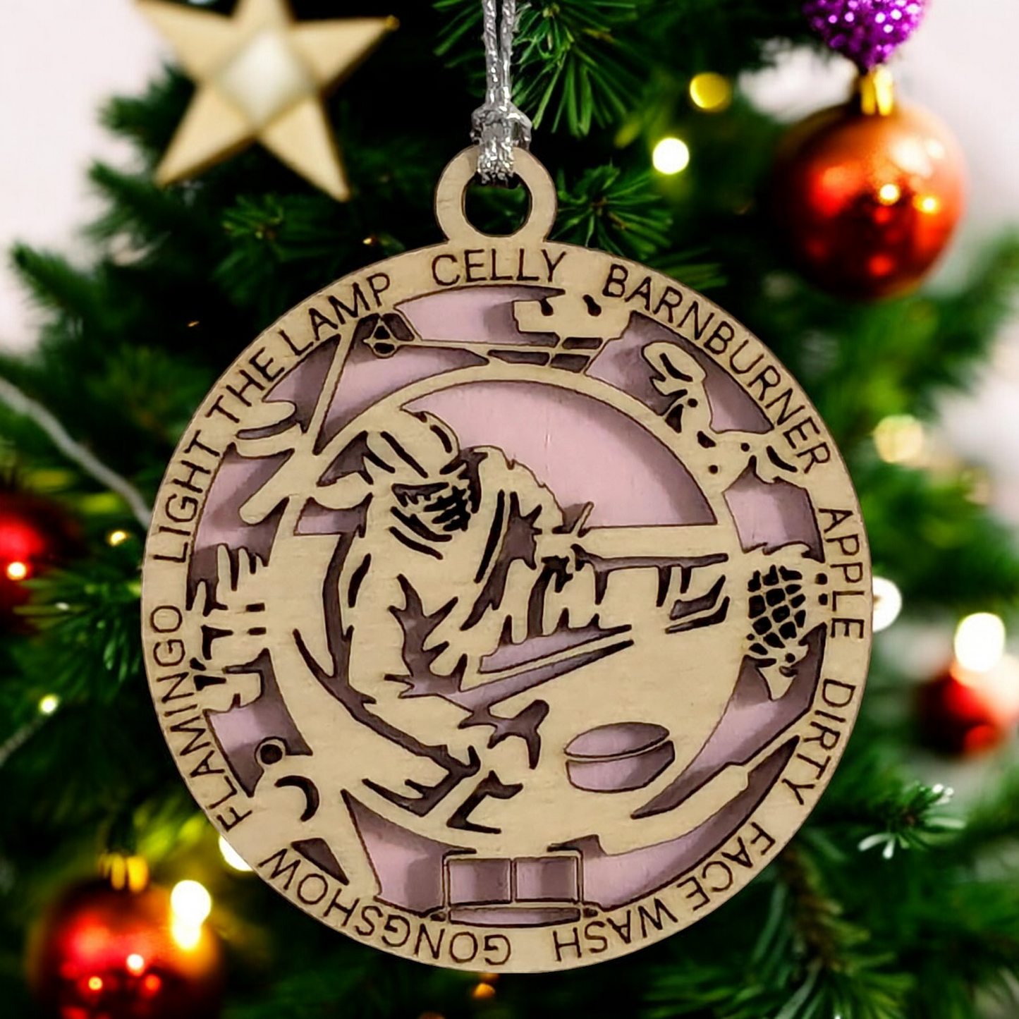 Personalized 3" Handcrafted Wooden Female Sledge Hockey Christmas Ornament - Laser Cut, Customizable Winter Sport Holiday Tree Decoration - Unique Gift for Female Athletes and Hockey Enthusiasts
