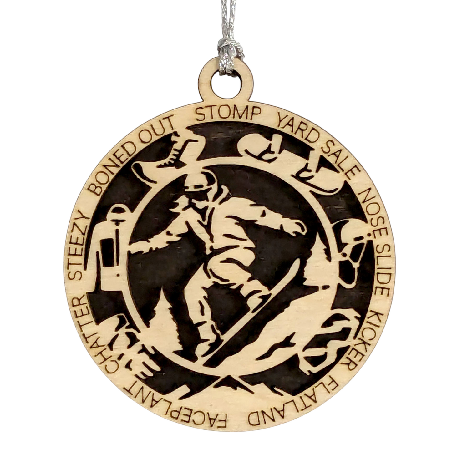 3-Inch Laser Cut Handcrafted Wooden Personalized Female Snowboarding Christmas Ornament - Unique Snowboarder Decor - Customizable Winter Sport Gift - Xmas Tree Decoration - Holiday Keepsake for Women