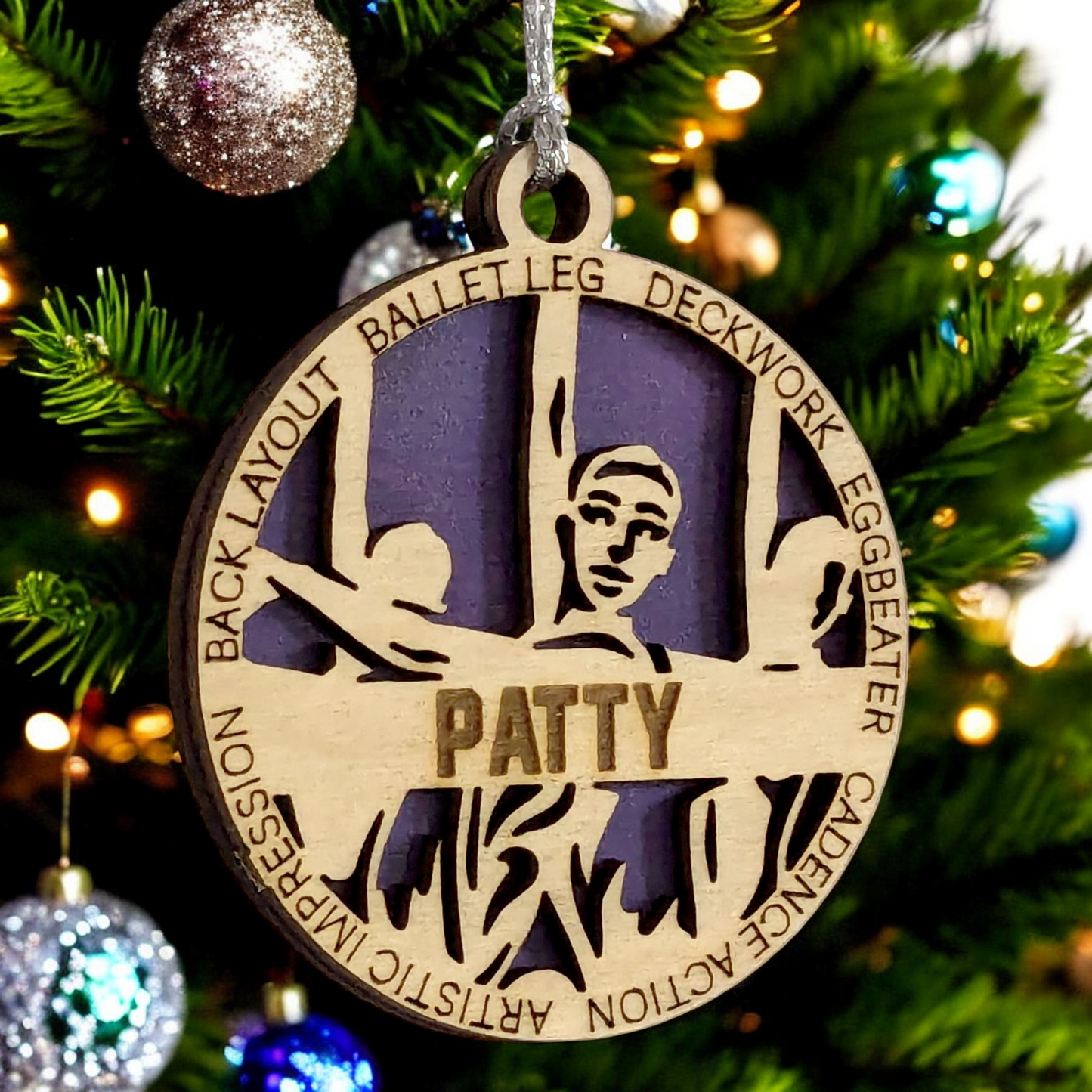 3" Handcrafted Wooden Personalized Female Synchronized Swimming Christmas Ornament - Custom Swim Team Holiday Decor