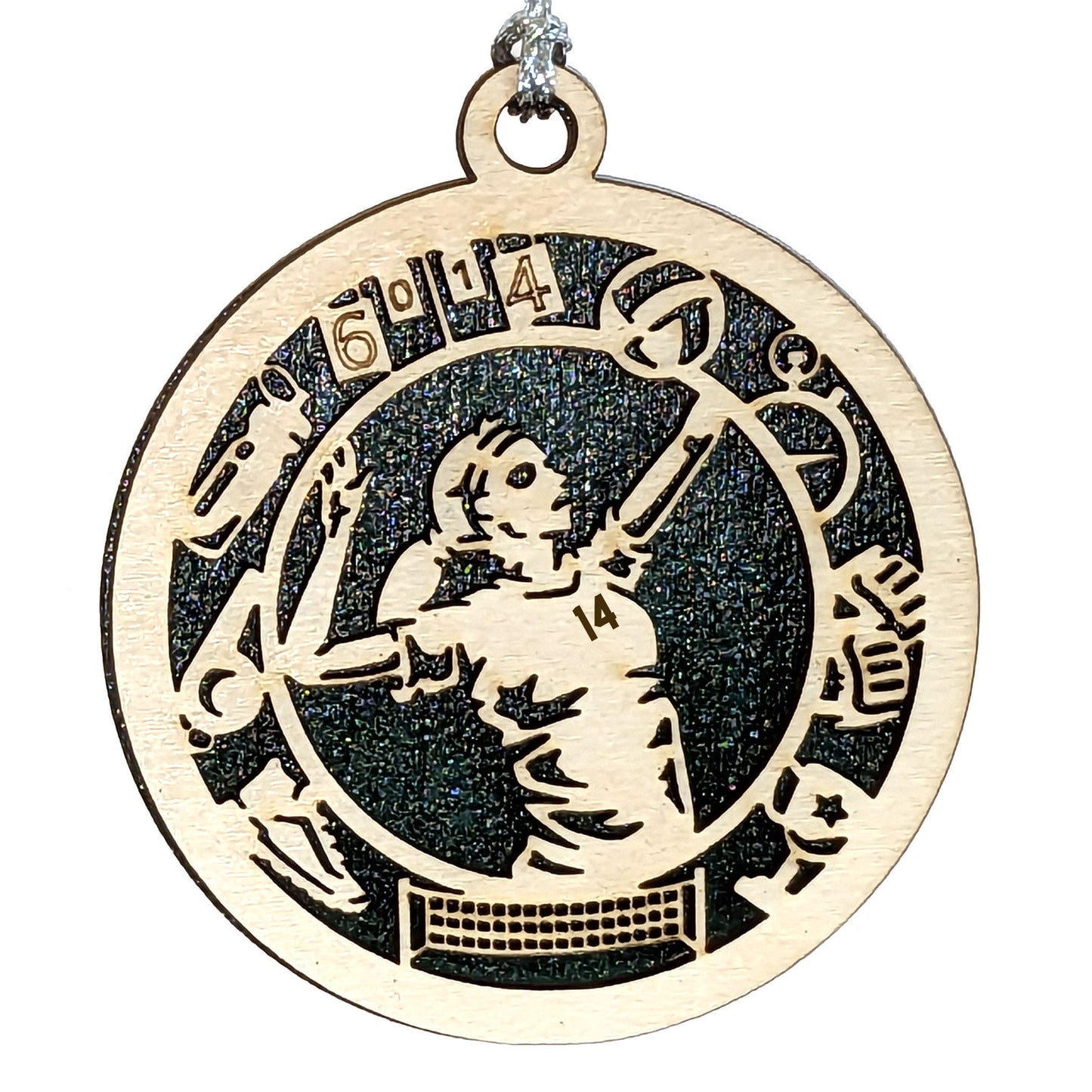 Female Volleyball laser cut personalized wood ornament