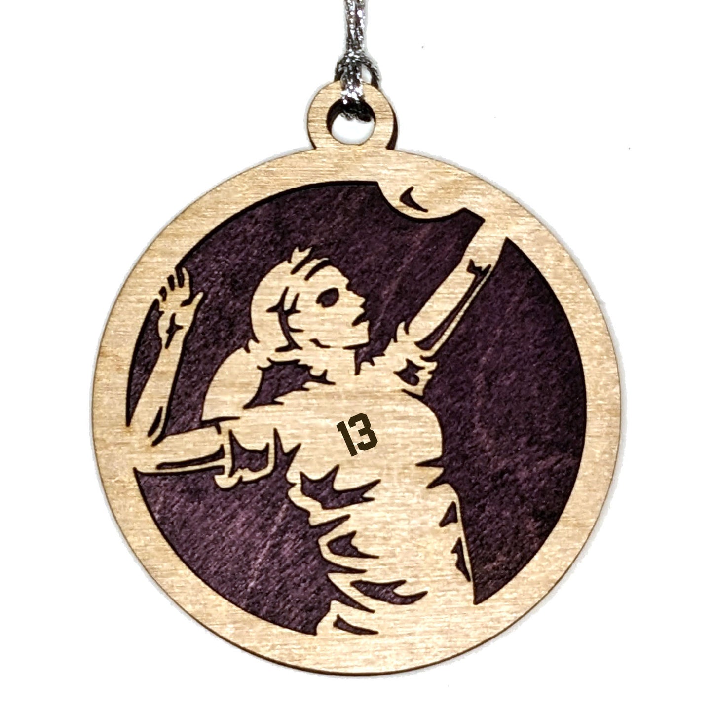 Female Volleyball laser cut personalized wood ornament