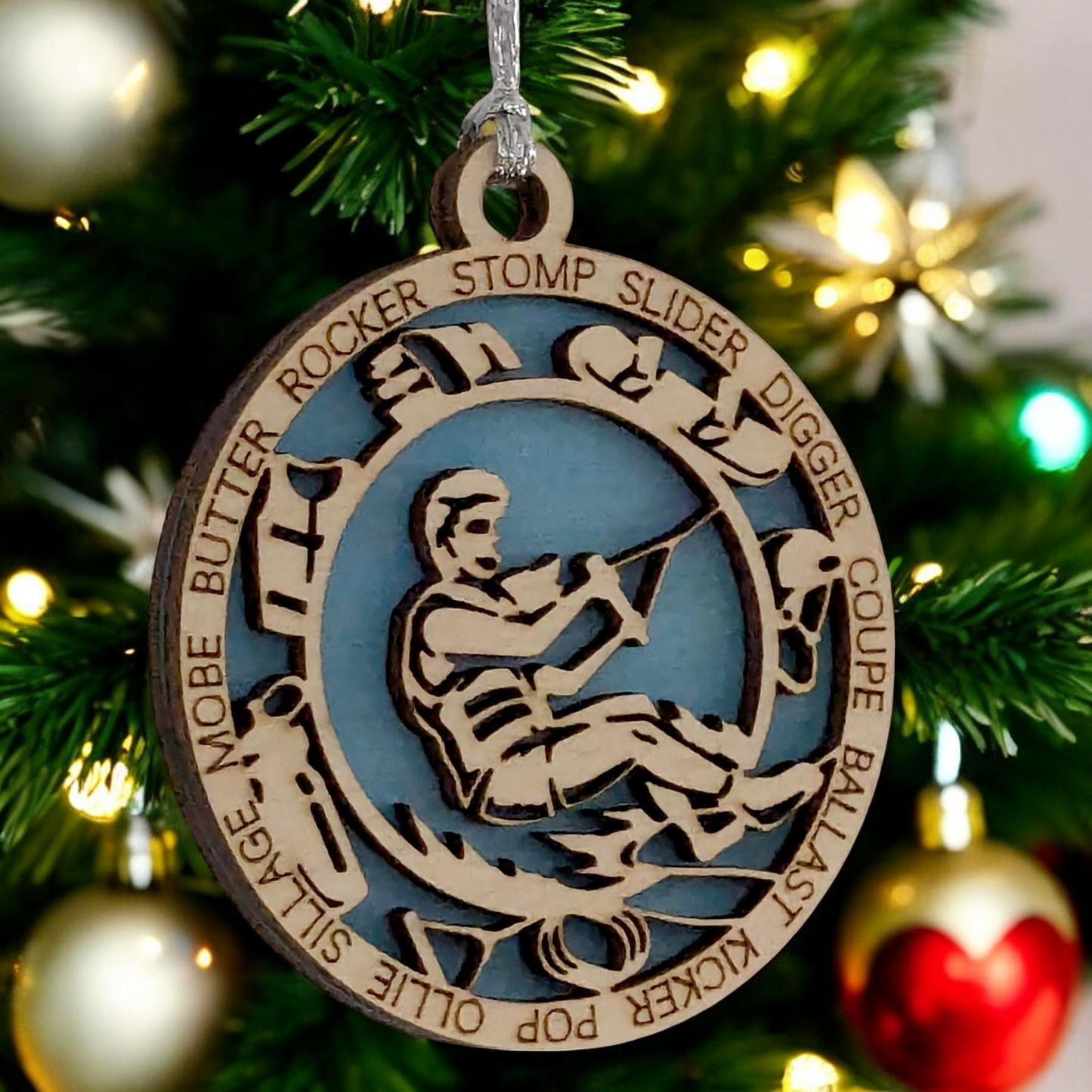 3" Laser Cut Handcrafted Wooden Personalized Female Wakeboarding Christmas Ornament - Unique Customizable Keepsake for Women Who Love Wakeboarding - Holiday Tree Decoration and Gift - Made in USA