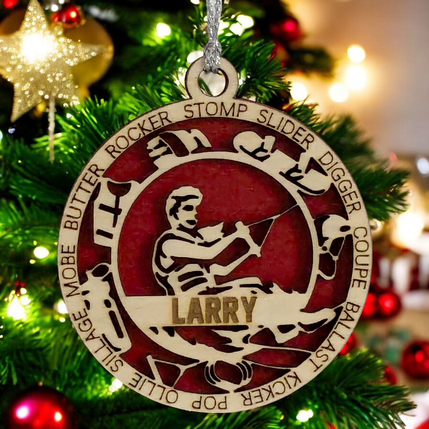 3" Laser Cut Handcrafted Wooden Personalized Female Wakeboarding Christmas Ornament - Unique Customizable Keepsake for Women Who Love Wakeboarding - Holiday Tree Decoration and Gift - Made in USA