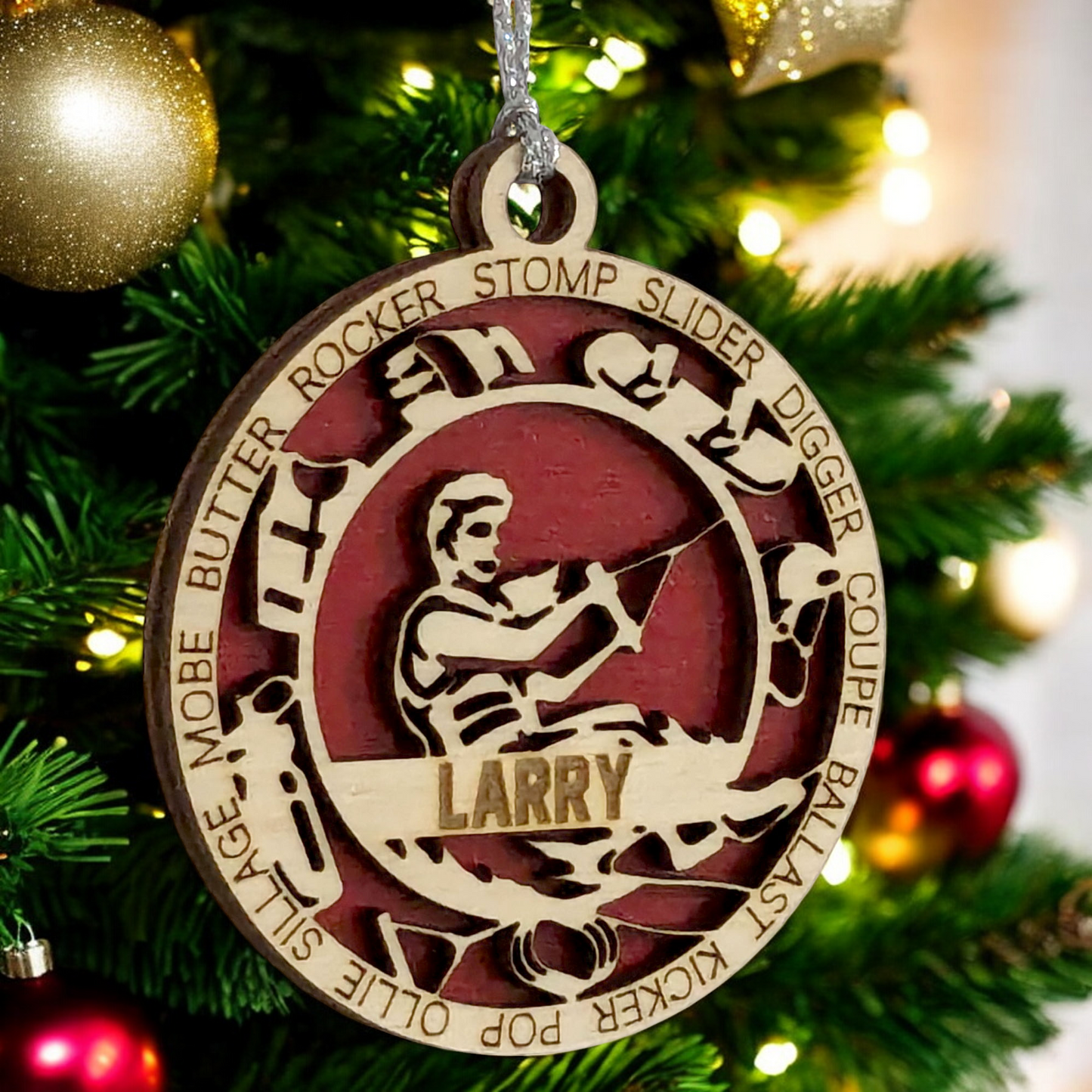 3" Laser Cut Handcrafted Wooden Personalized Female Wakeboarding Christmas Ornament - Unique Customizable Keepsake for Women Who Love Wakeboarding - Holiday Tree Decoration and Gift - Made in USA