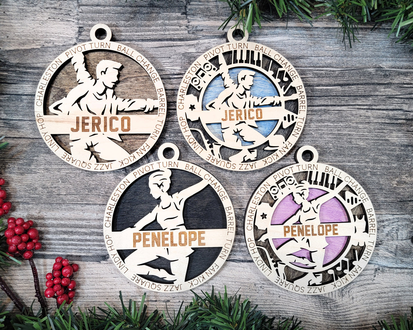 Female Jazz Dancer laser cut wood ornament