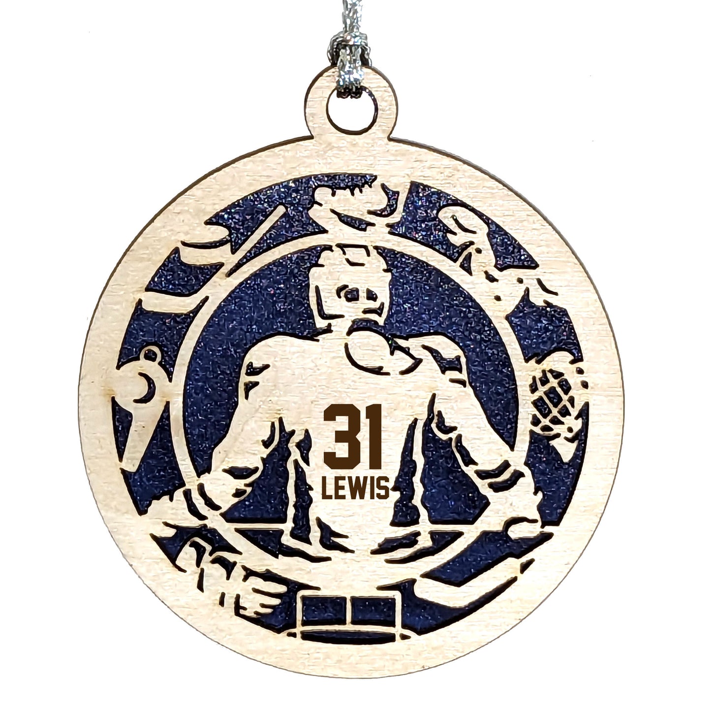 Female Hockey laser cut personalized wood ornament