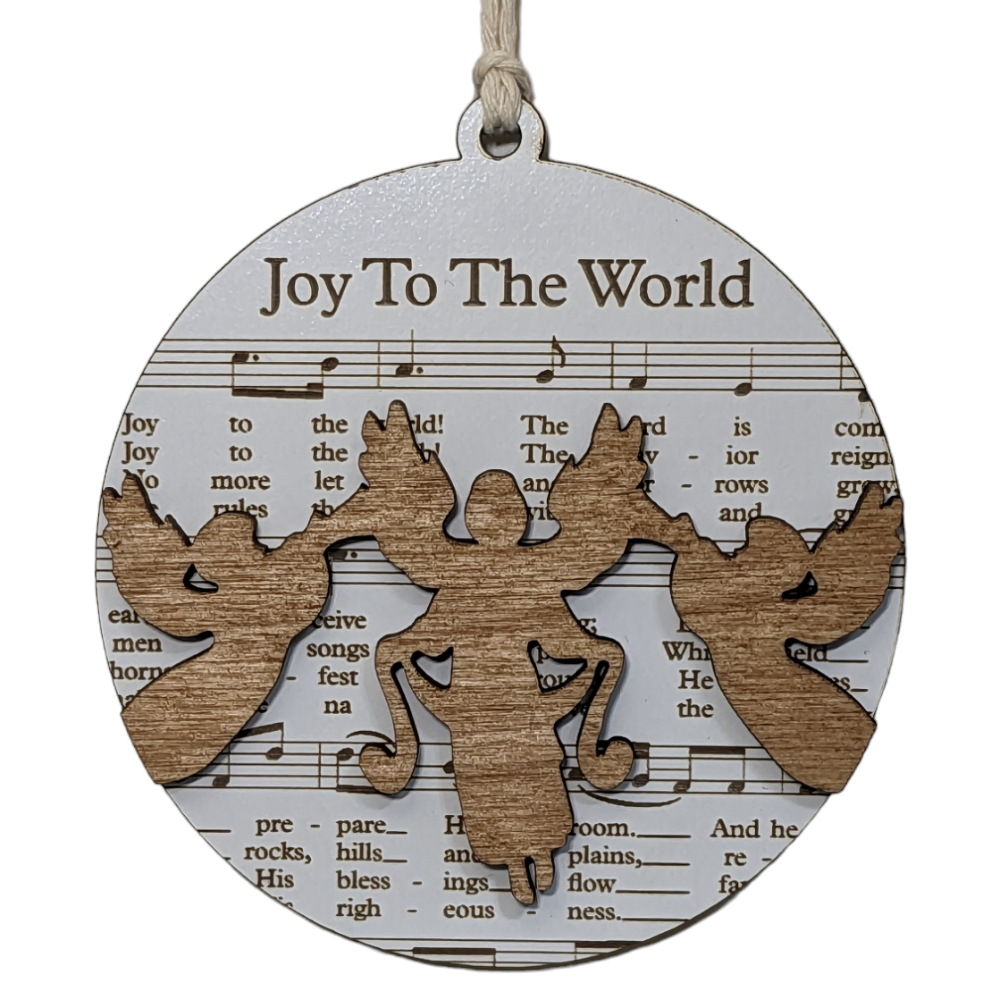 Joy To The World Sheet Music Ornament - 3.5" Laser Engraved Christmas Decoration, Musical Holiday Keepsake, Unique Xmas Gift