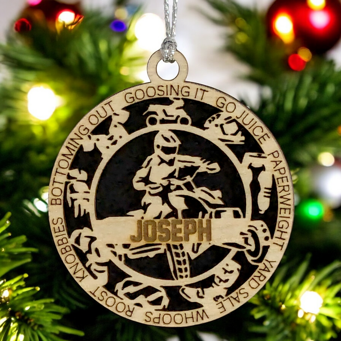 3" Handcrafted Wooden Personalized Male ATV Christmas Ornament - Customizable Holiday Keepsake Decor - Laser Cut ATV Rider Holiday Tree Decoration - Unique and Memorable ATV Enthusiast Gift Idea