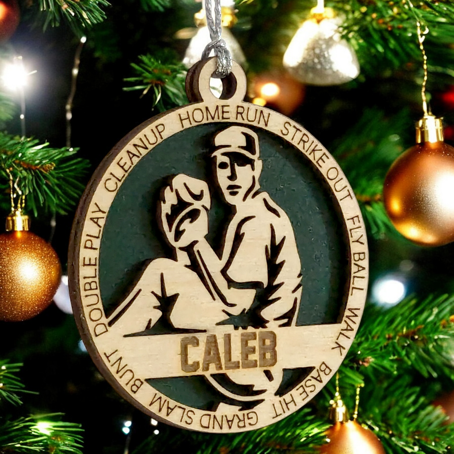 Handcrafted 3" Laser Cut Wooden Baseball Pitcher Christmas Ornament - Personalized Male Right-Handed Pitcher - Unique Sports Holiday Decor and Keepsake