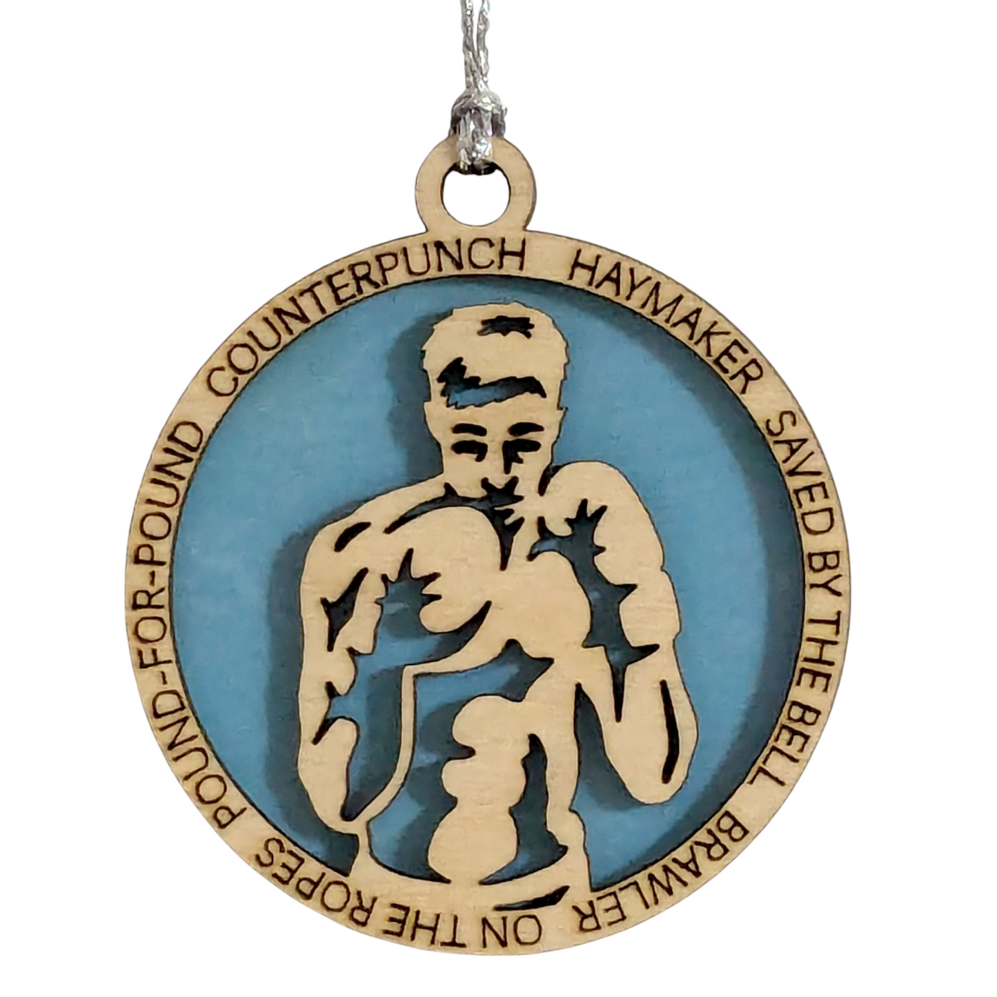 3" Personalized Male Boxing Christmas Ornament - Handcrafted Laser Cut Wooden Keepsake for Boxing Enthusiasts - Unique Holiday Tree Decoration
