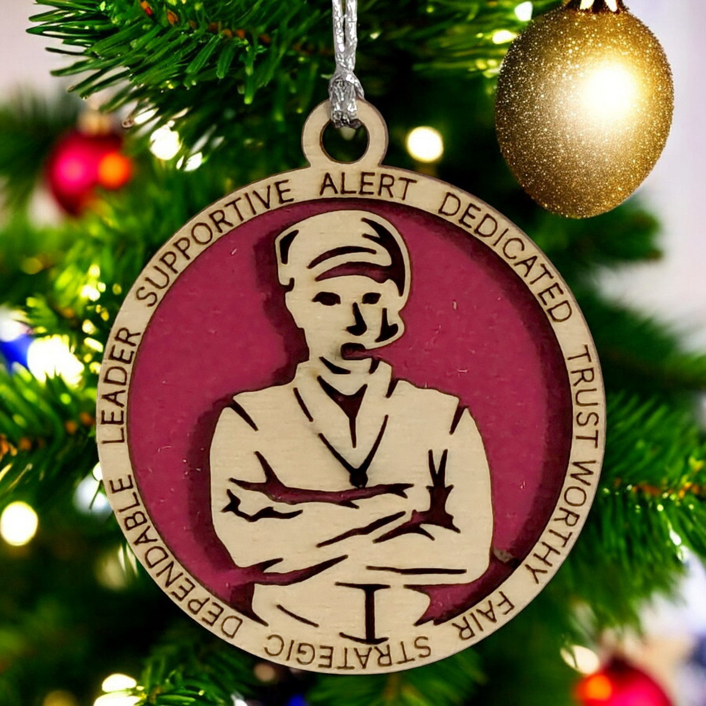 Custom 3" Laser Cut Handcrafted Wooden Male Coach Christmas Ornament - Personalized Holiday Gift and Keepsake - Unique Coach Appreciation Decor - Sports Enthusiast's Christmas Tree Ornament
