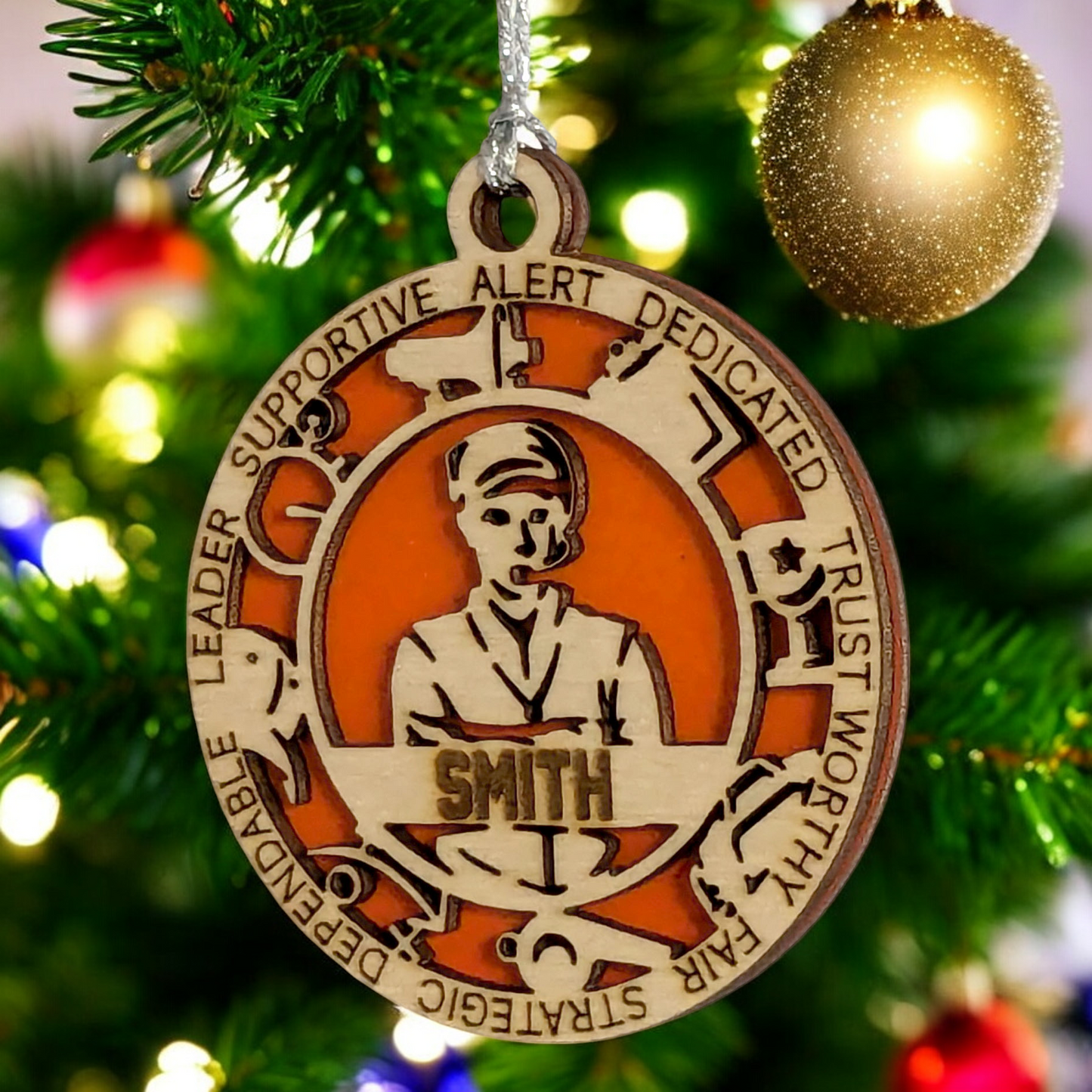 Custom 3" Laser Cut Handcrafted Wooden Male Coach Christmas Ornament - Personalized Holiday Gift and Keepsake - Unique Coach Appreciation Decor - Sports Enthusiast's Christmas Tree Ornament
