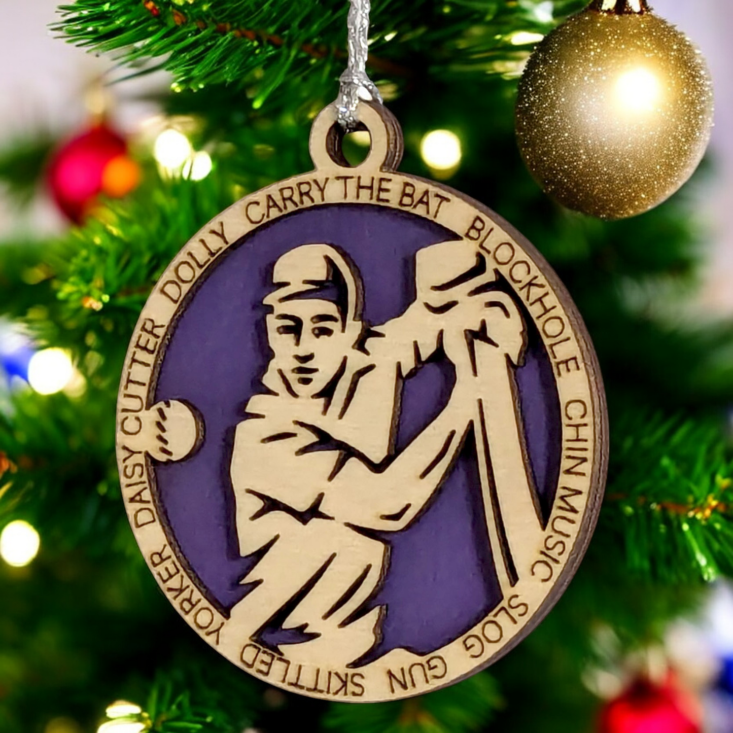3-Inch Personalized Handcrafted Wooden Male Cricket Christmas Ornament - Unique Cricket Sports Themed Gift for Cricket Enthusiasts - Customizable Keepsake Holiday Decoration - Cricket Lover's Ornament