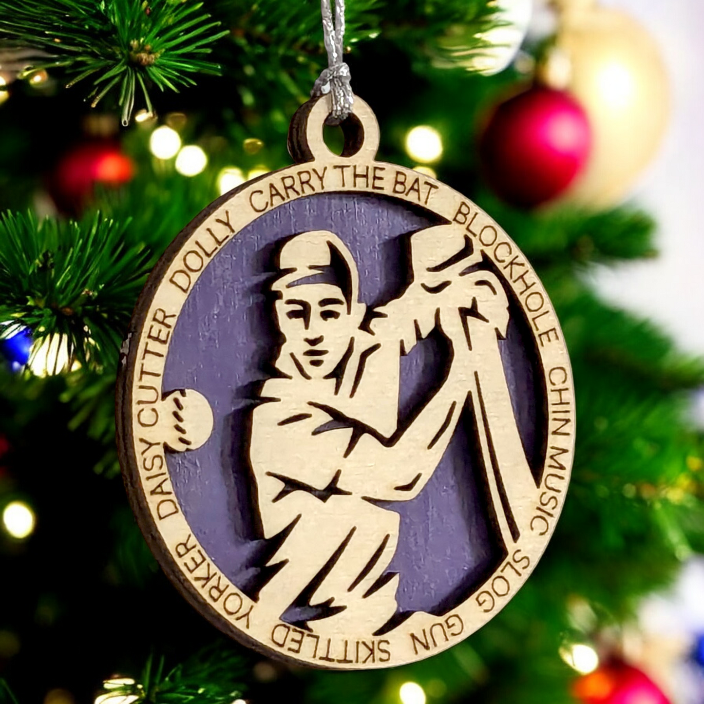 3-Inch Personalized Handcrafted Wooden Male Cricket Christmas Ornament - Unique Cricket Sports Themed Gift for Cricket Enthusiasts - Customizable Keepsake Holiday Decoration - Cricket Lover's Ornament