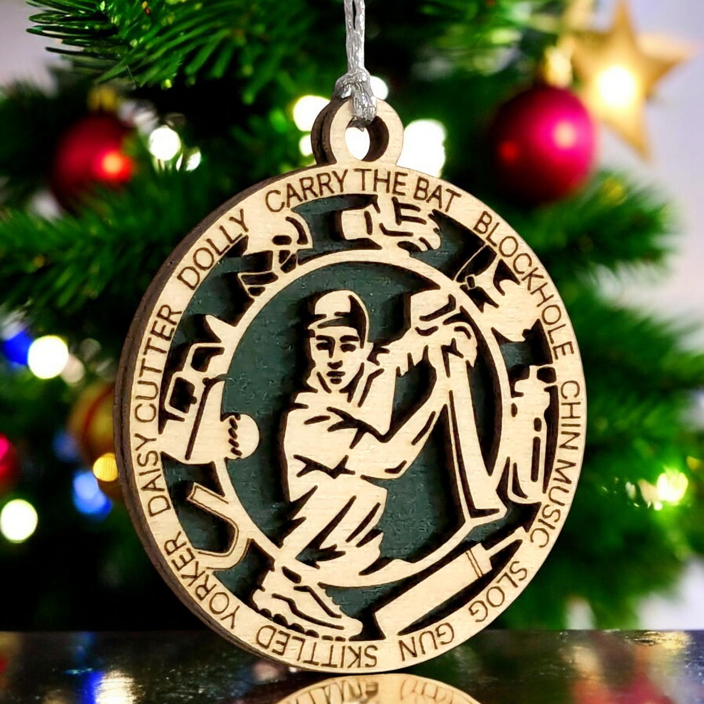 3-Inch Personalized Handcrafted Wooden Male Cricket Christmas Ornament - Unique Cricket Sports Themed Gift for Cricket Enthusiasts - Customizable Keepsake Holiday Decoration - Cricket Lover's Ornament