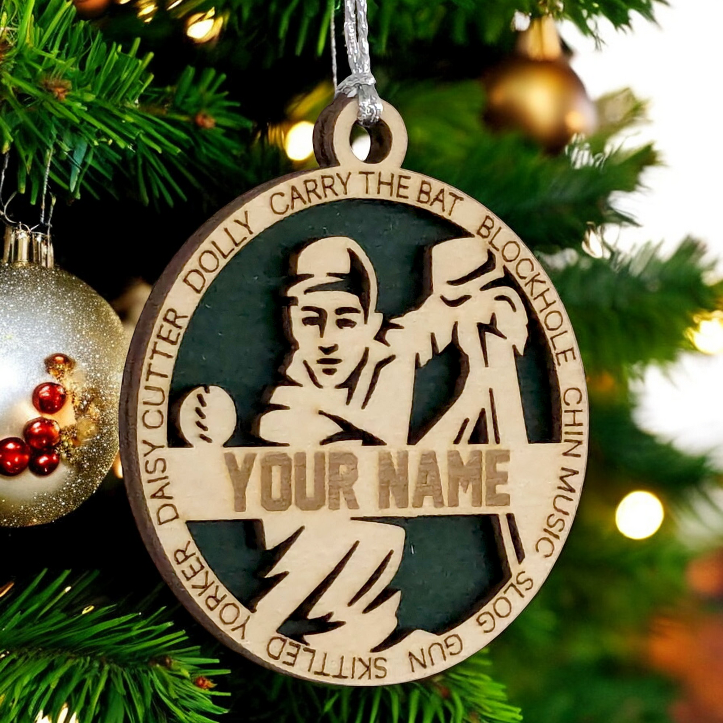 3-Inch Personalized Handcrafted Wooden Male Cricket Christmas Ornament - Unique Cricket Sports Themed Gift for Cricket Enthusiasts - Customizable Keepsake Holiday Decoration - Cricket Lover's Ornament