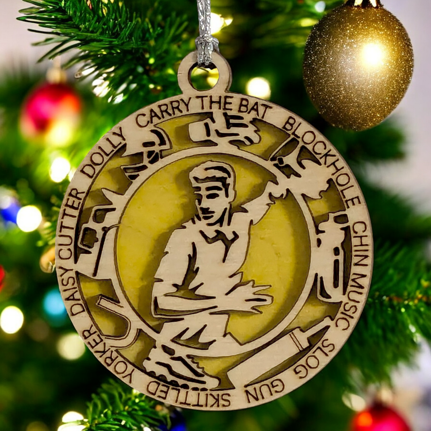 3-Inch Personalized Handcrafted Wooden Male Cricket Christmas Ornament - Unique Cricket Sports Themed Gift for Cricket Enthusiasts - Customizable Keepsake Holiday Decoration - Cricket Lover's Ornament