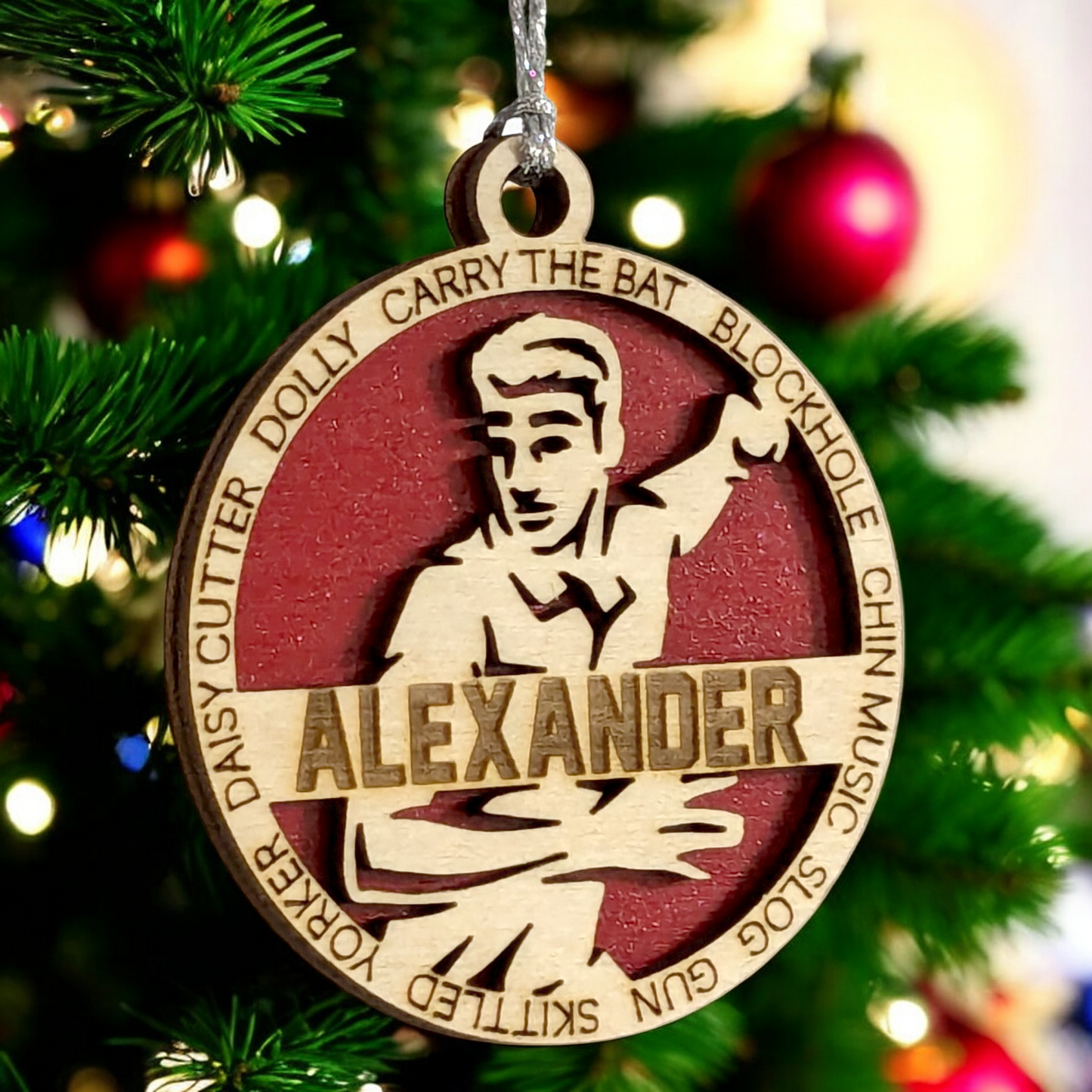 3-Inch Personalized Handcrafted Wooden Male Cricket Christmas Ornament - Unique Cricket Sports Themed Gift for Cricket Enthusiasts - Customizable Keepsake Holiday Decoration - Cricket Lover's Ornament